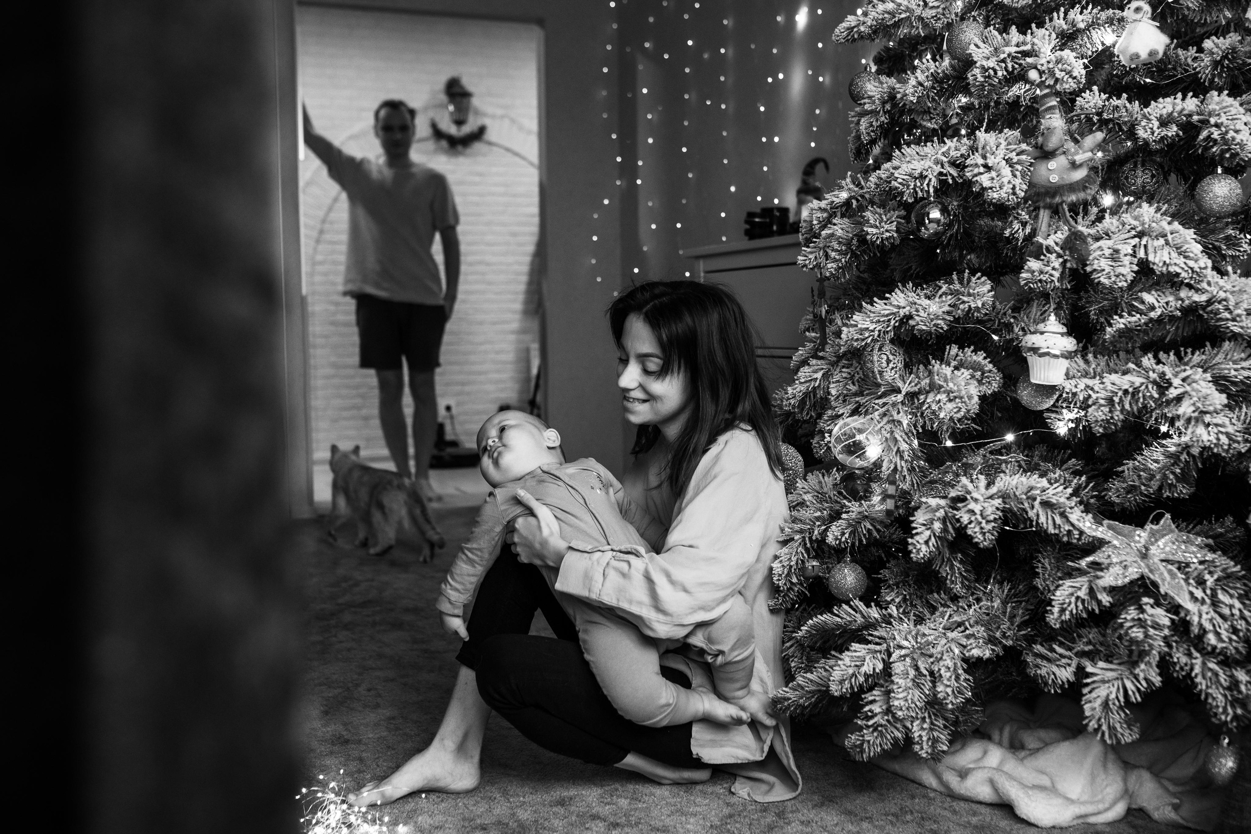 Домашняя новогодняя съемка для Татьяны, Влада и Бэллы. Женский семейный фотограф Тула Москва Захарова Анна