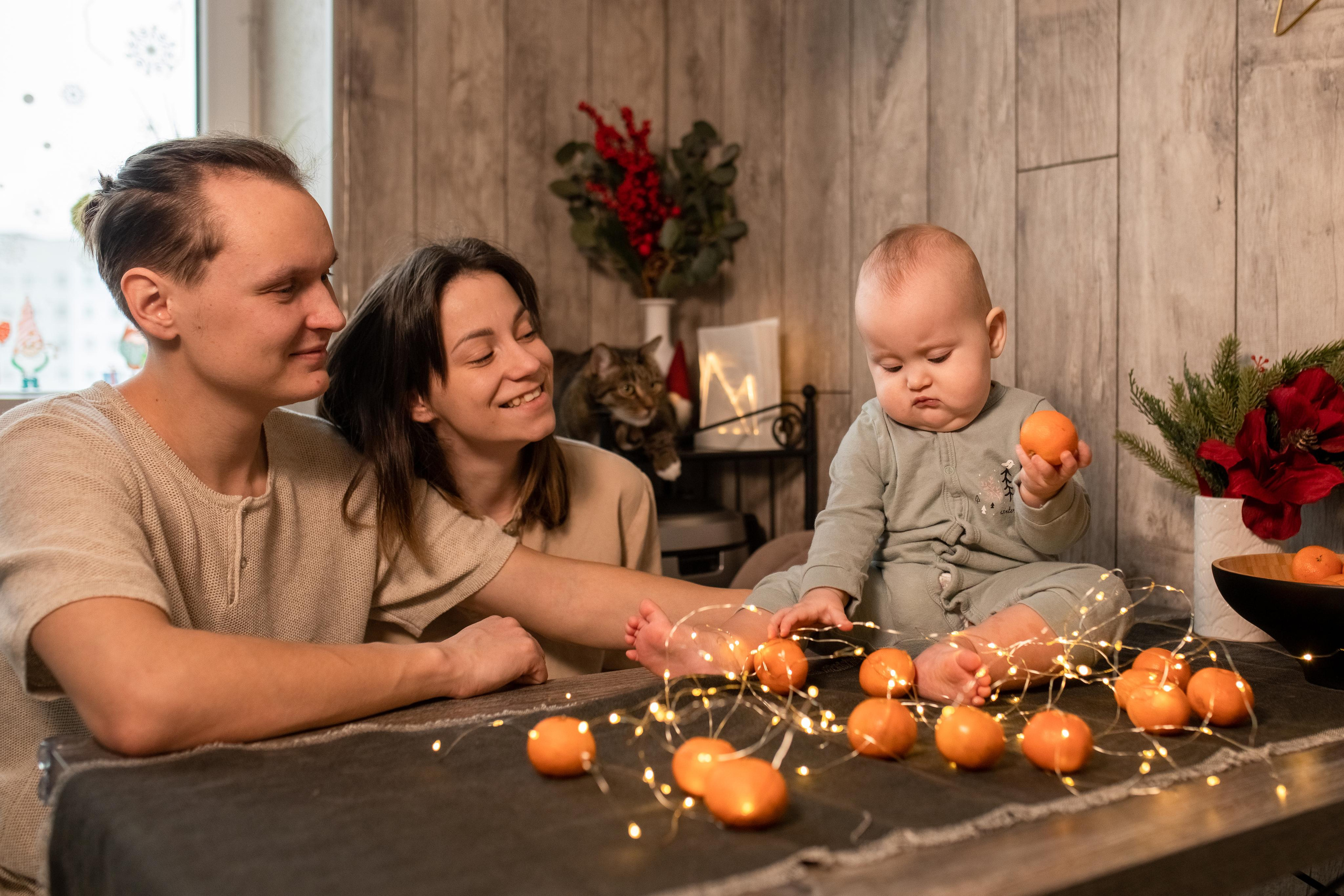 Домашняя новогодняя съемка для Татьяны, Влада и Бэллы. Женский семейный фотограф Тула Москва Захарова Анна