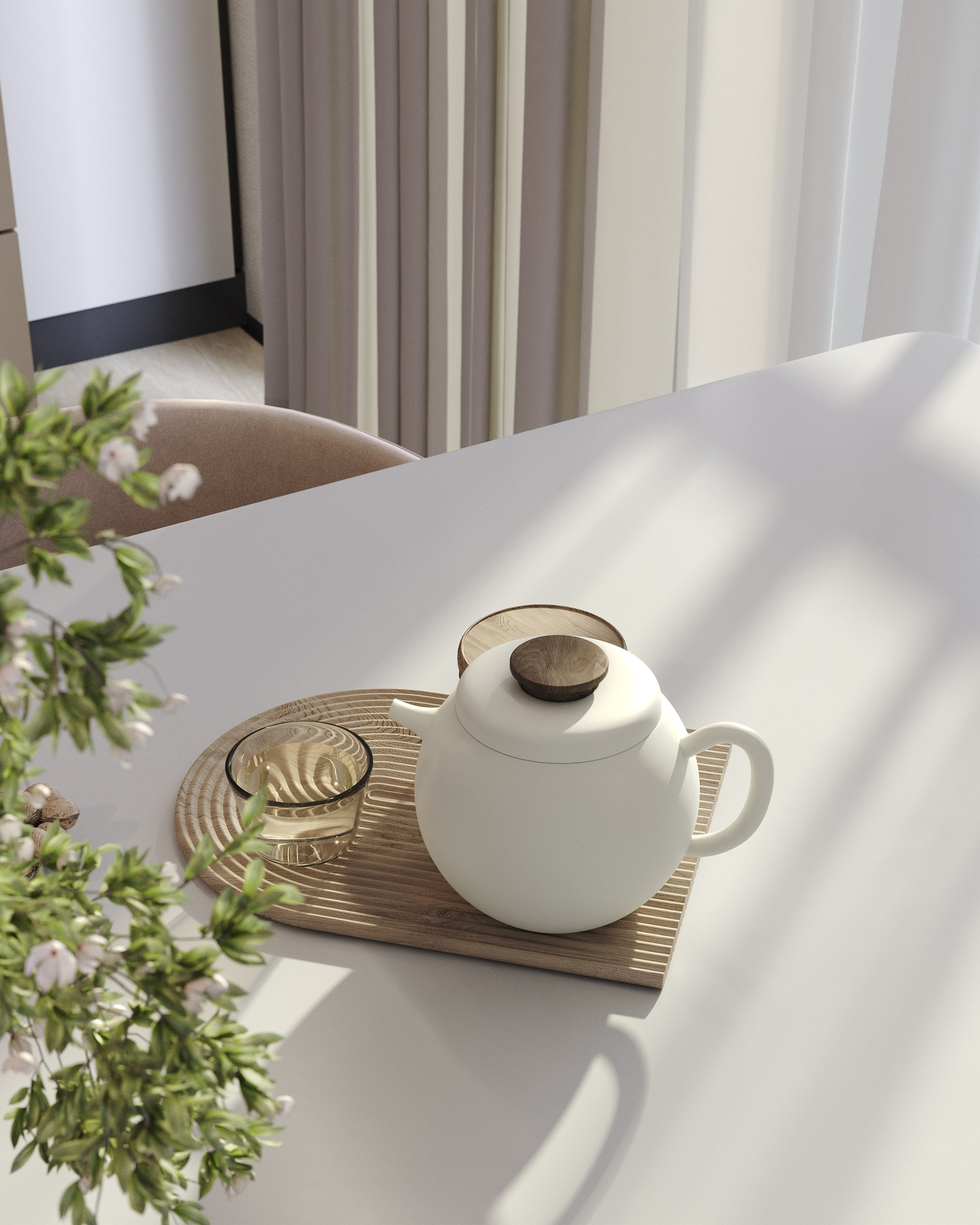 Serenity in Light & Beige. 3D Визуализация