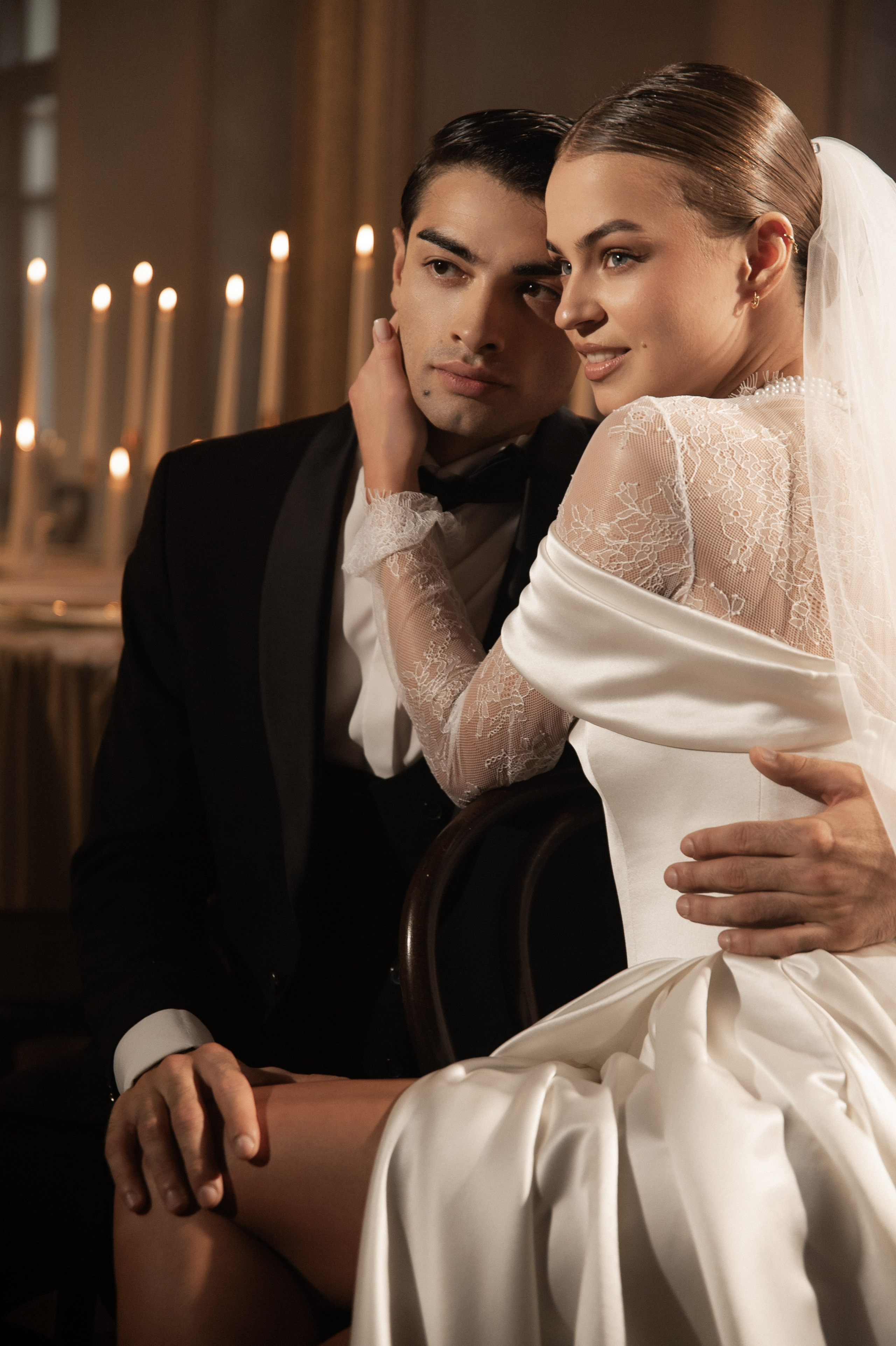 Камерный свадебный ужин при свечах в старинном особняке в фотостудии 21. Kult. Ярослава Ерина — свадебный фотограф в Москве