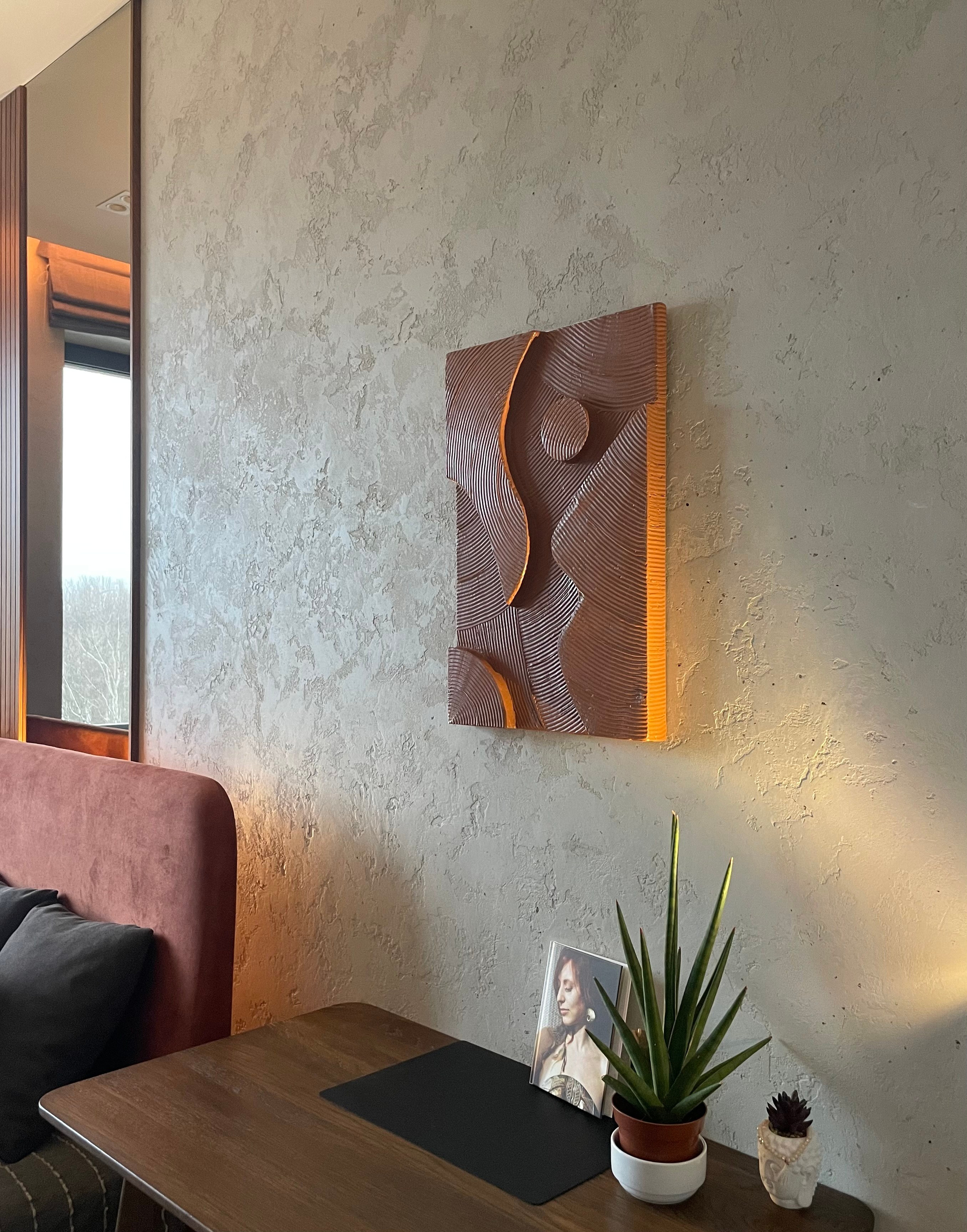 Терракот / 40×60 см. Текстурные картины и интерьерные панно от Светланы Ткаченко
