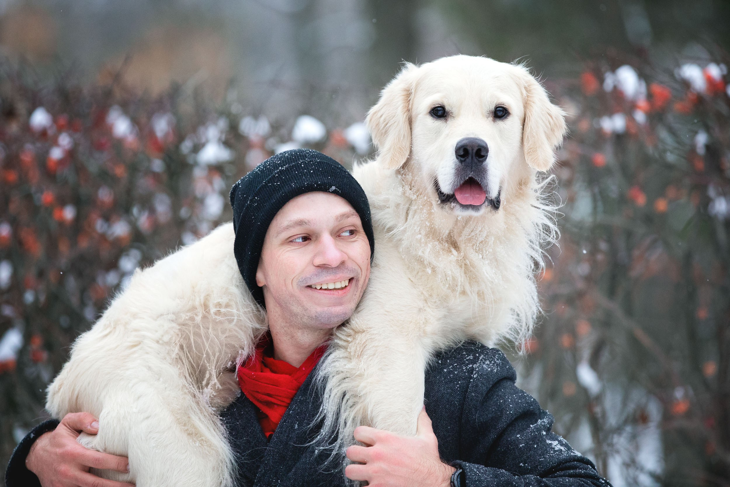 Фотосессия хозяина и ретривера. Фотограф-анималист в Москве и Московской области Татьяна Фролова