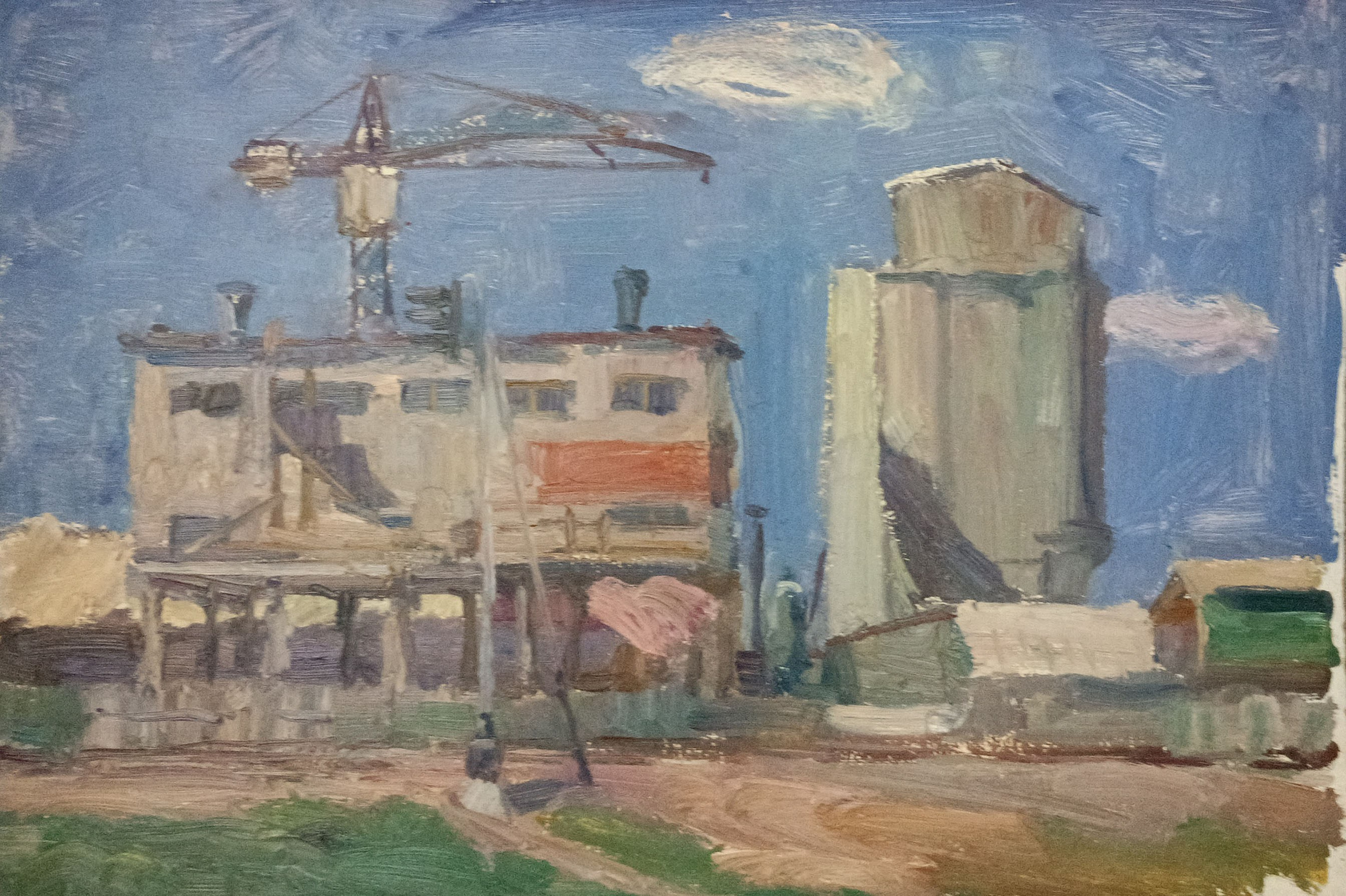 «У элеватора» 1959 год. Художник Величко Вадим Семёнович