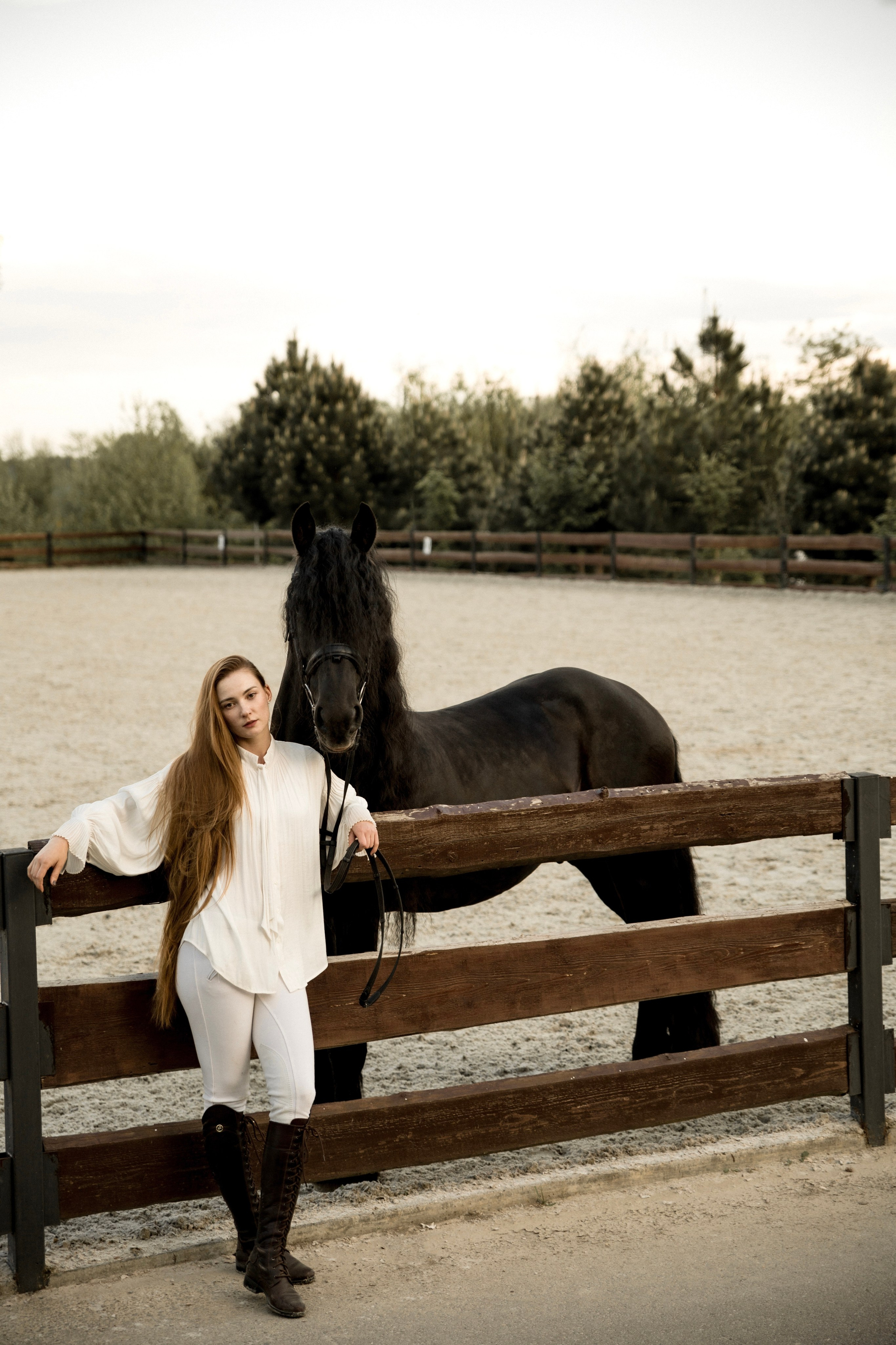 Съемка с лошадью фризской породы. Семейный и конный фотограф в Краснодарском крае и Адыгее