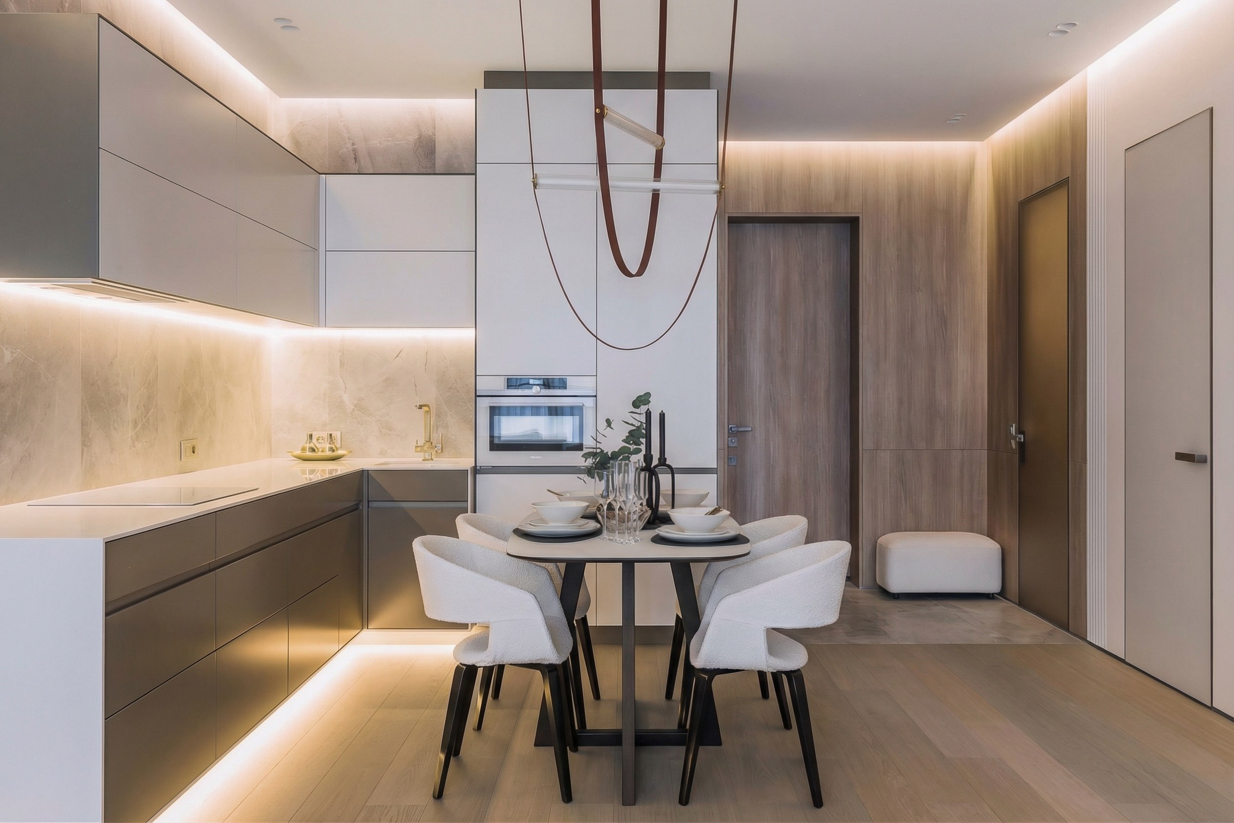 Монохромная эстетика: премиальный интерьер квартиры 68 м²