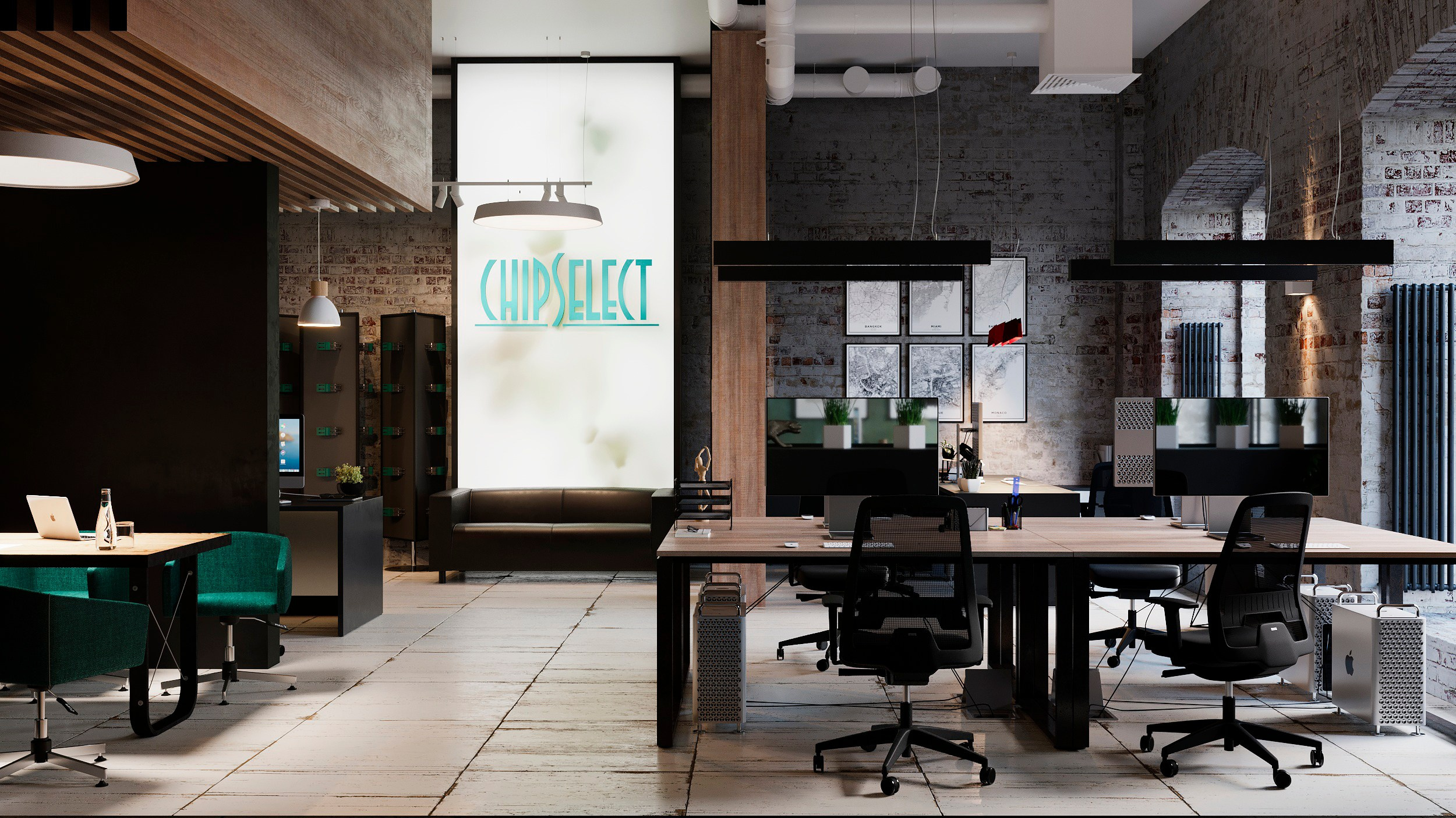 Офис Chipselect. Клиент APro architecture. Евгений Пырков — 3d визуализатор интерьеров и экстерьеров России