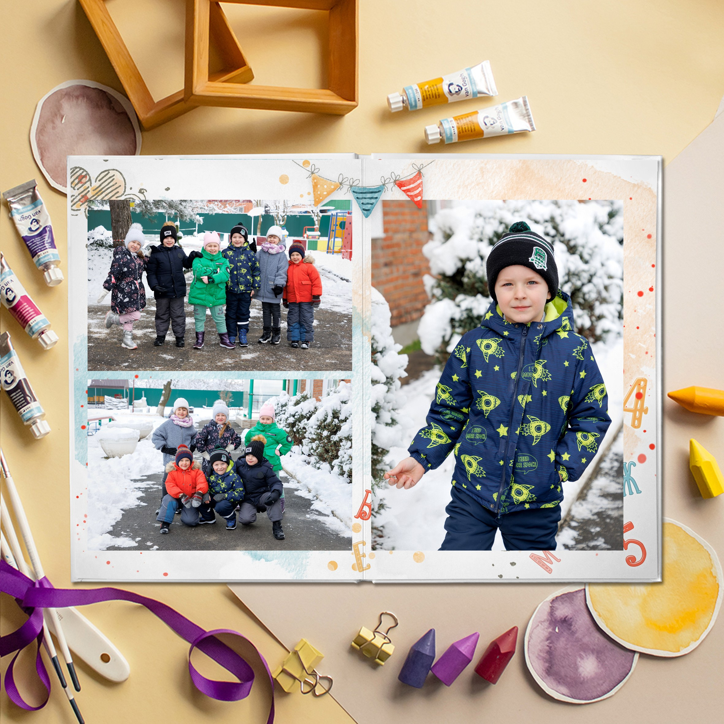 Образцы выпускных фотокниг для детского сада. Детский школьный и семейный фотограф в Краснодаре