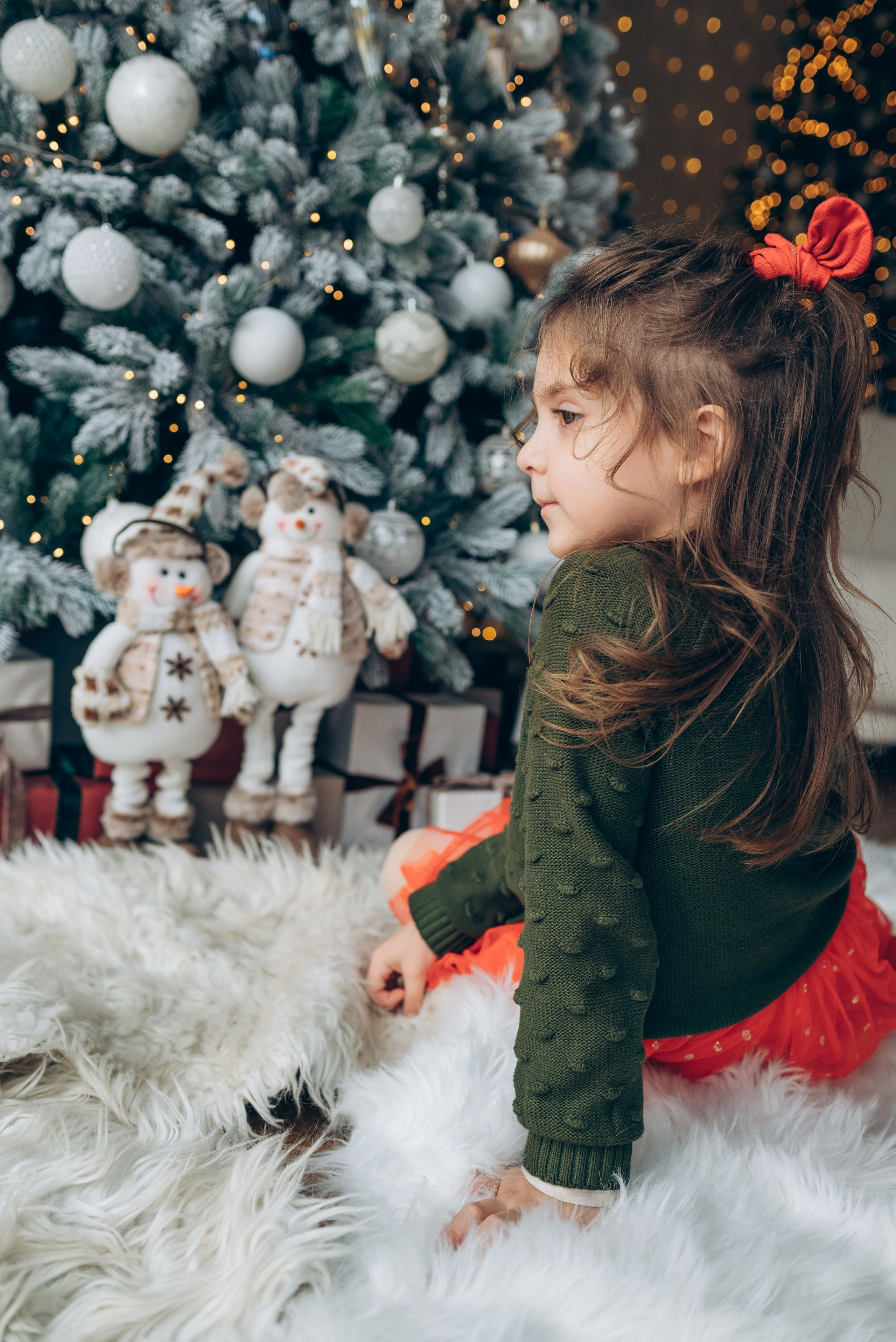 Новогодняя съемка Ксюша с дочками. Семейный фотограф в Тюмени Ксения Мязитова