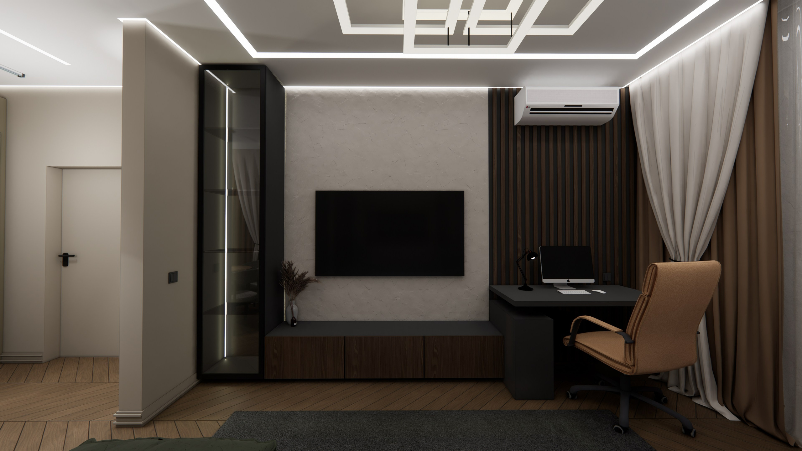 Проект № 5 — Квартира 59 кв. м. г. Москва. LANOIR: визуализация проектов, интерьер, экстерьер, ArchiCAD чертежи | Стерлитамак