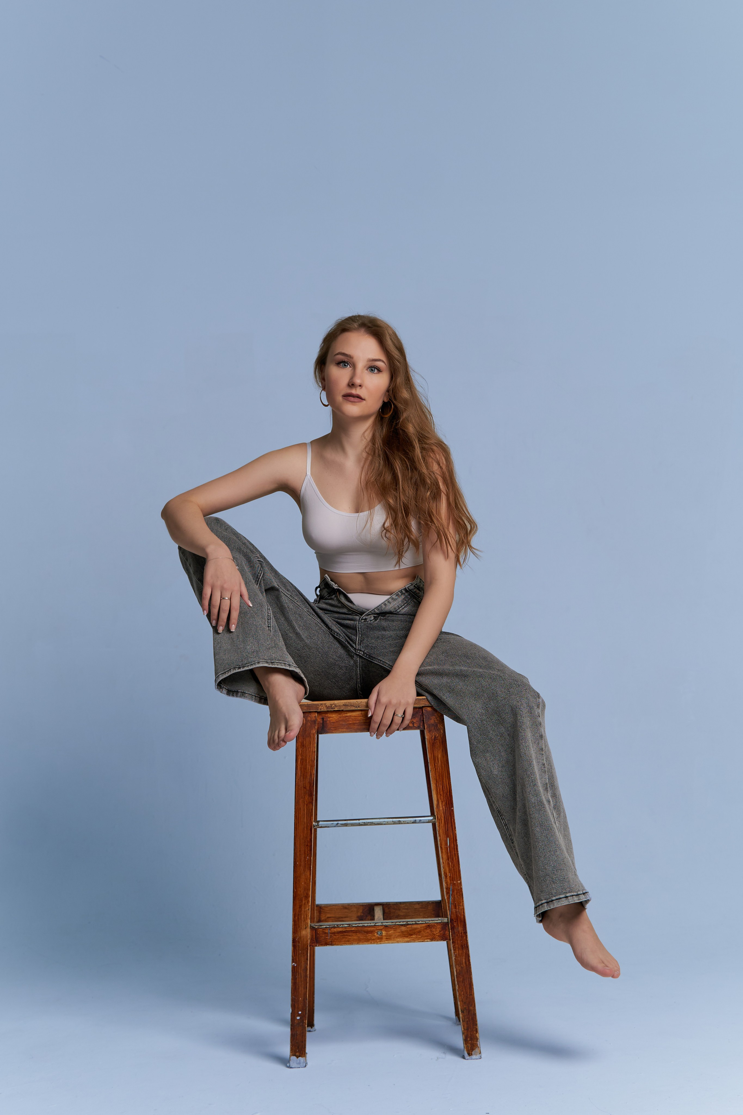 Стильная фотосессия в студии в шубе и белье. Фотограф Наталья Воронина Москва