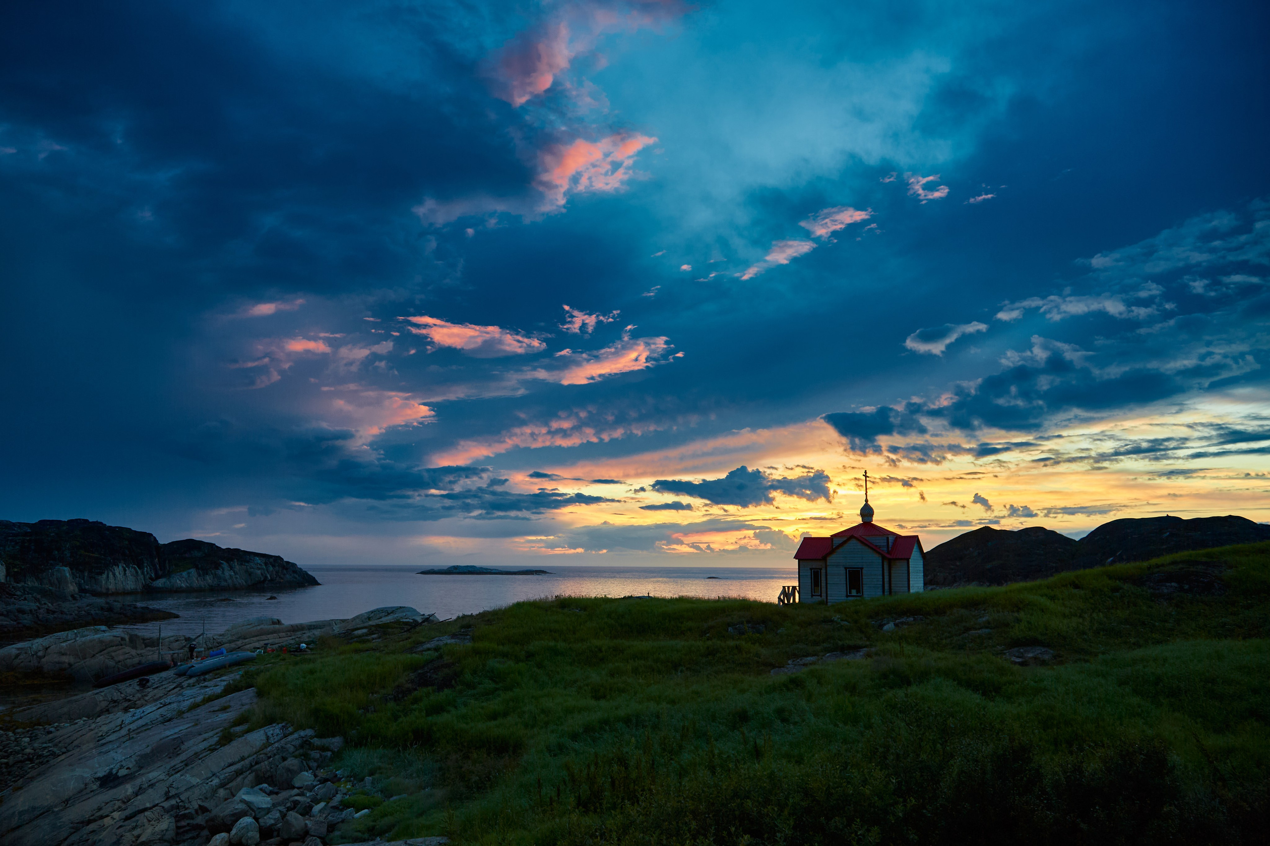 Солнечные ночи Крайнего Севера. Пейзажи Крайнего Севера. Баренцево море, Рыбачий, Средний, Немецкий