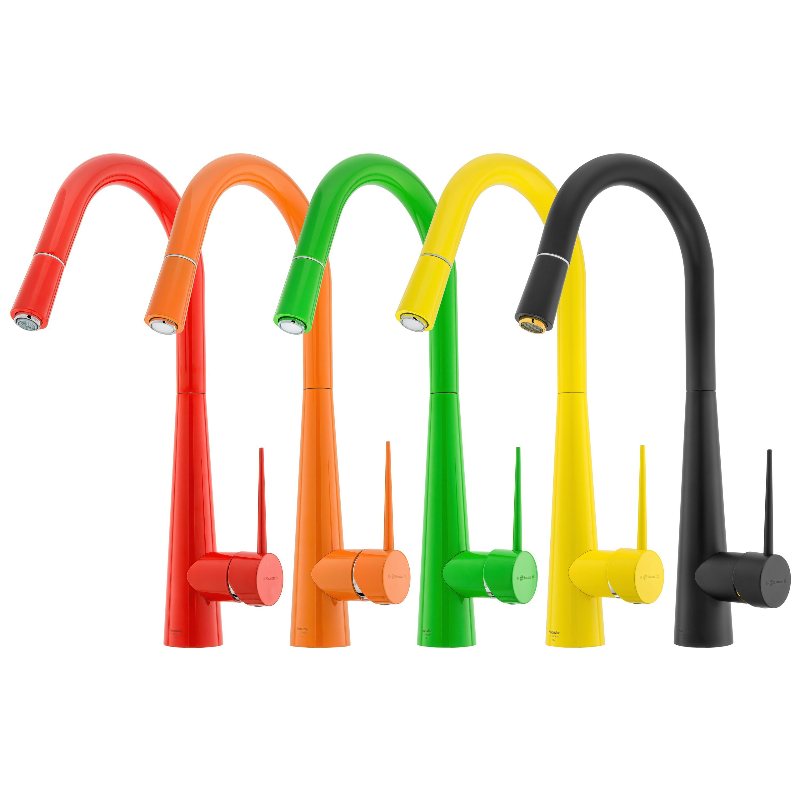 Комплект смесителей для кухни с выдвижным гибким изливом