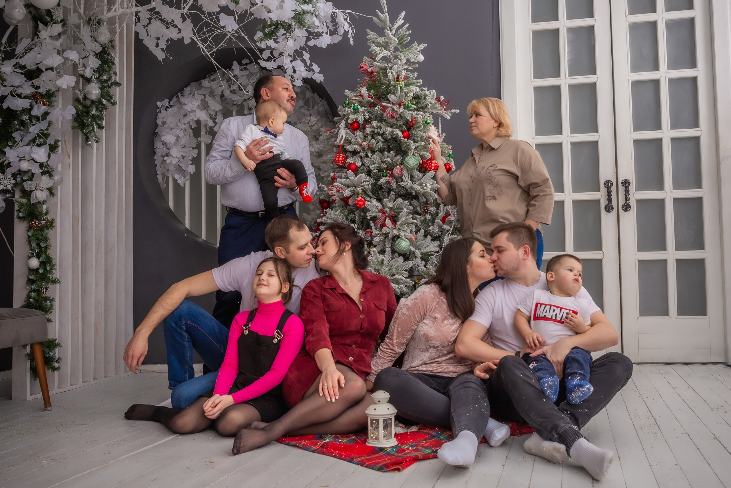 Новогодняя съемка большой семьи. Репортажный, семейный, свадебный фотограф Санкт-Петербург Ольга Лесюк