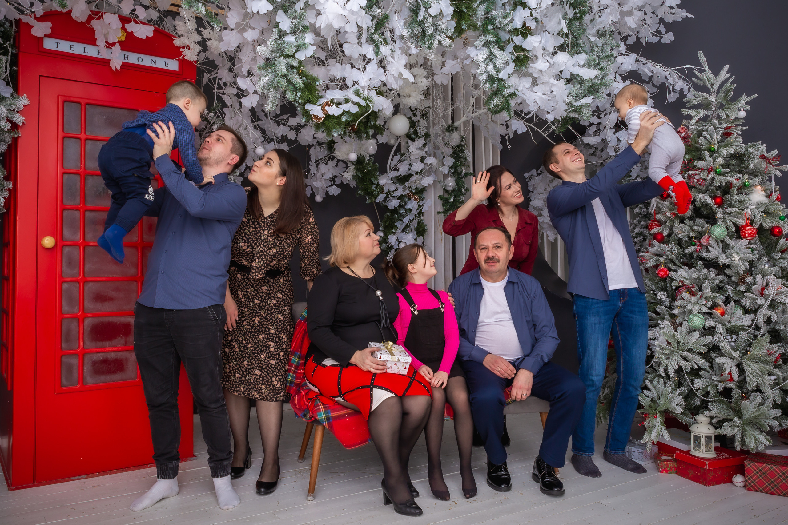 Новогодняя съемка большой семьи. Репортажный, семейный, свадебный фотограф Санкт-Петербург Ольга Лесюк