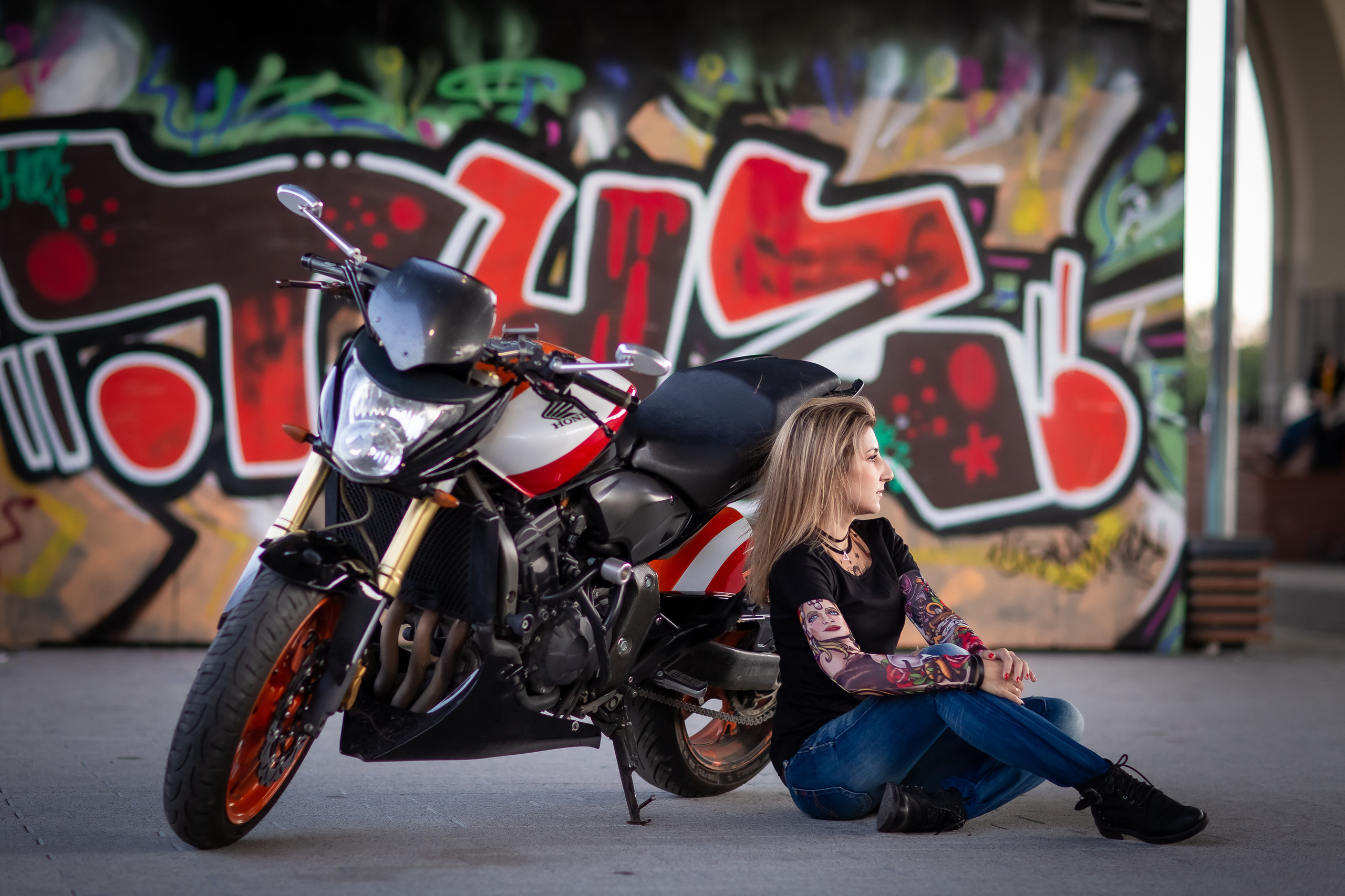 Ирочка, фотосессия с мотоциклом. Репортажный, семейный, свадебный фотограф Санкт-Петербург Ольга Лесюк