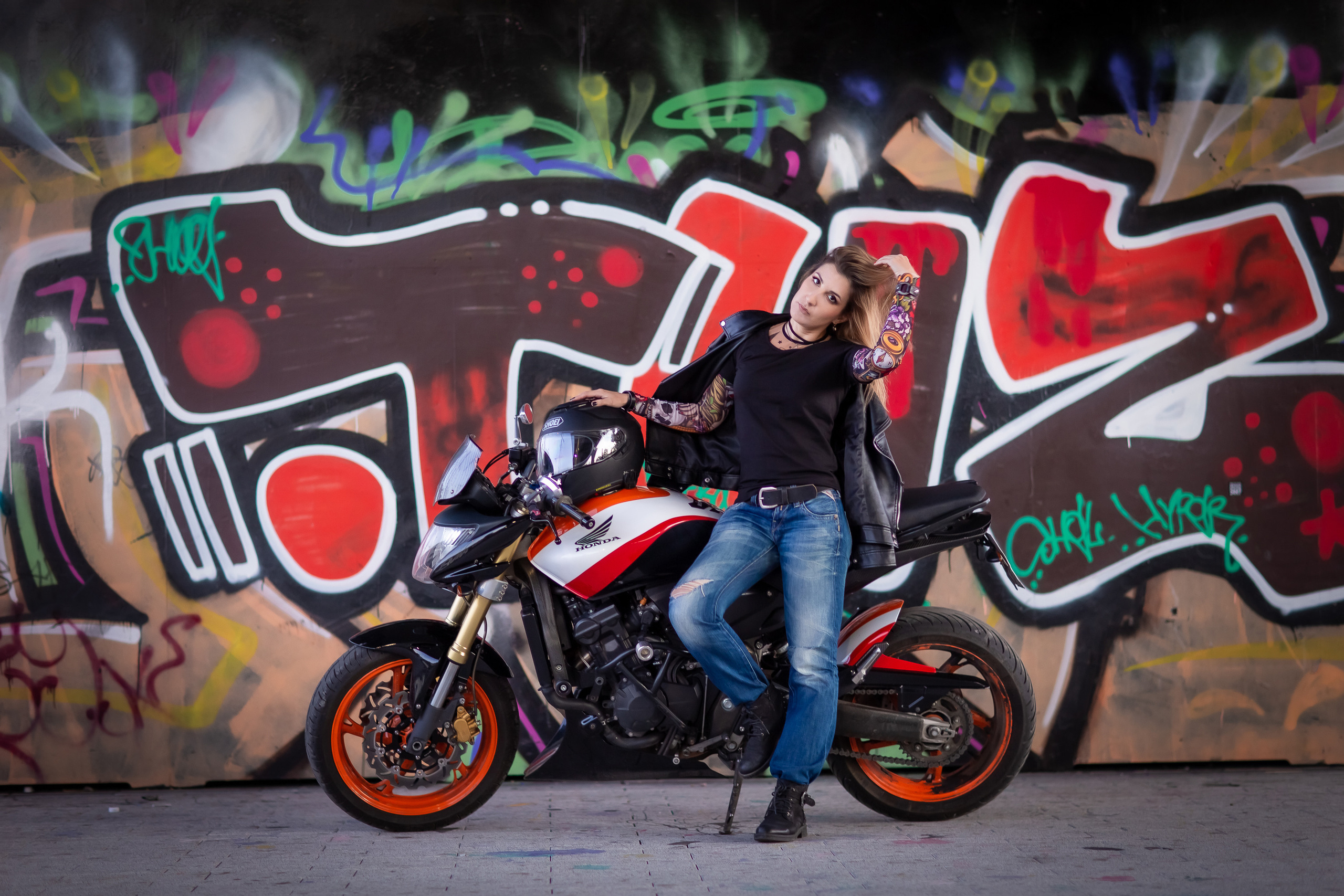 Ирочка, фотосессия с мотоциклом. Репортажный, семейный, свадебный фотограф Санкт-Петербург Ольга Лесюк