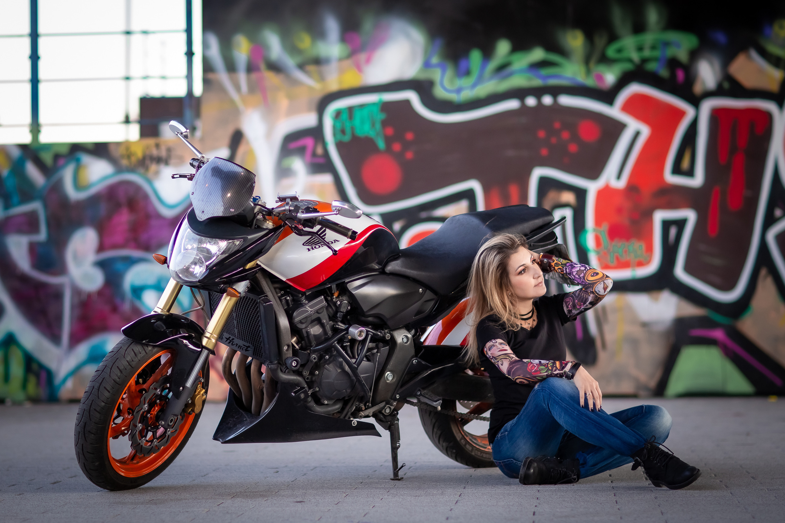 Ирочка, фотосессия с мотоциклом. Репортажный, семейный, свадебный фотограф Санкт-Петербург Ольга Лесюк