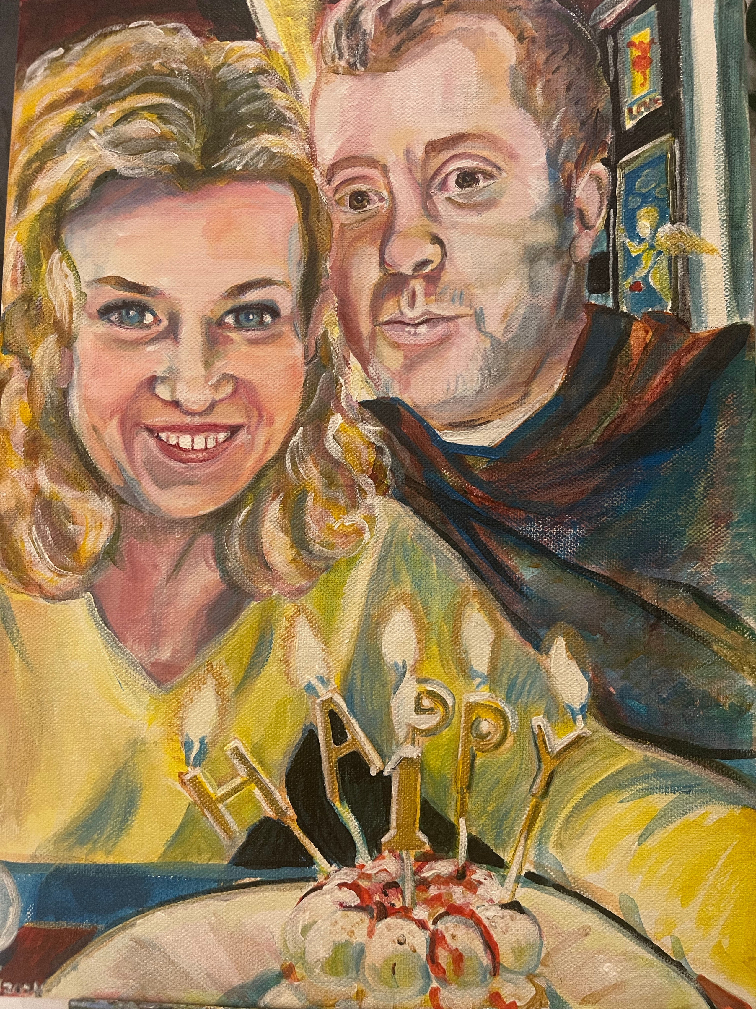 Влюбленные, lovers, 40/50 cm, acrilic on canvas 2024