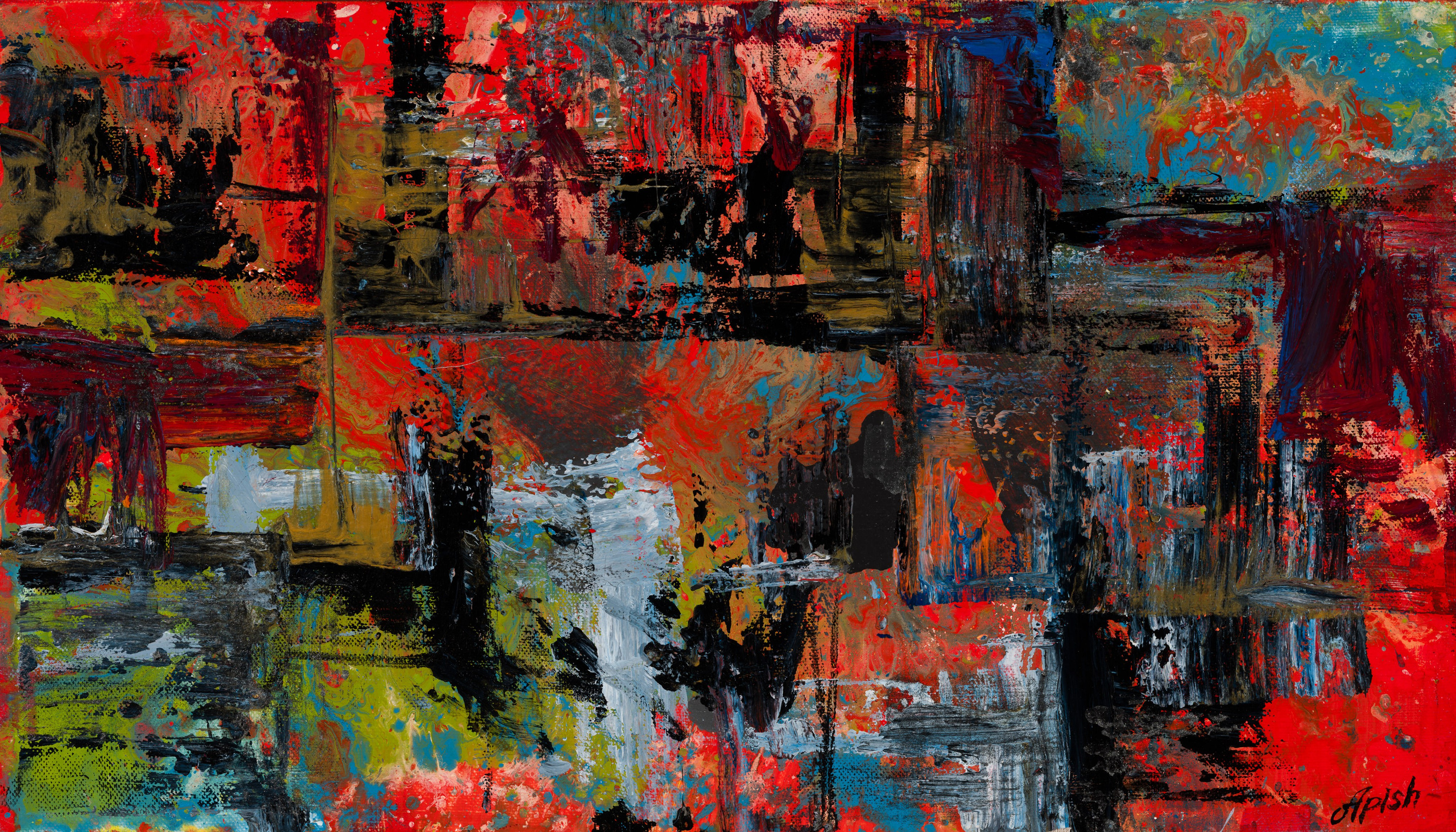 «Лоскуты воспоминаний 9» - художник Алексей Апиш (холст, масло, 20x35 см, 2025)