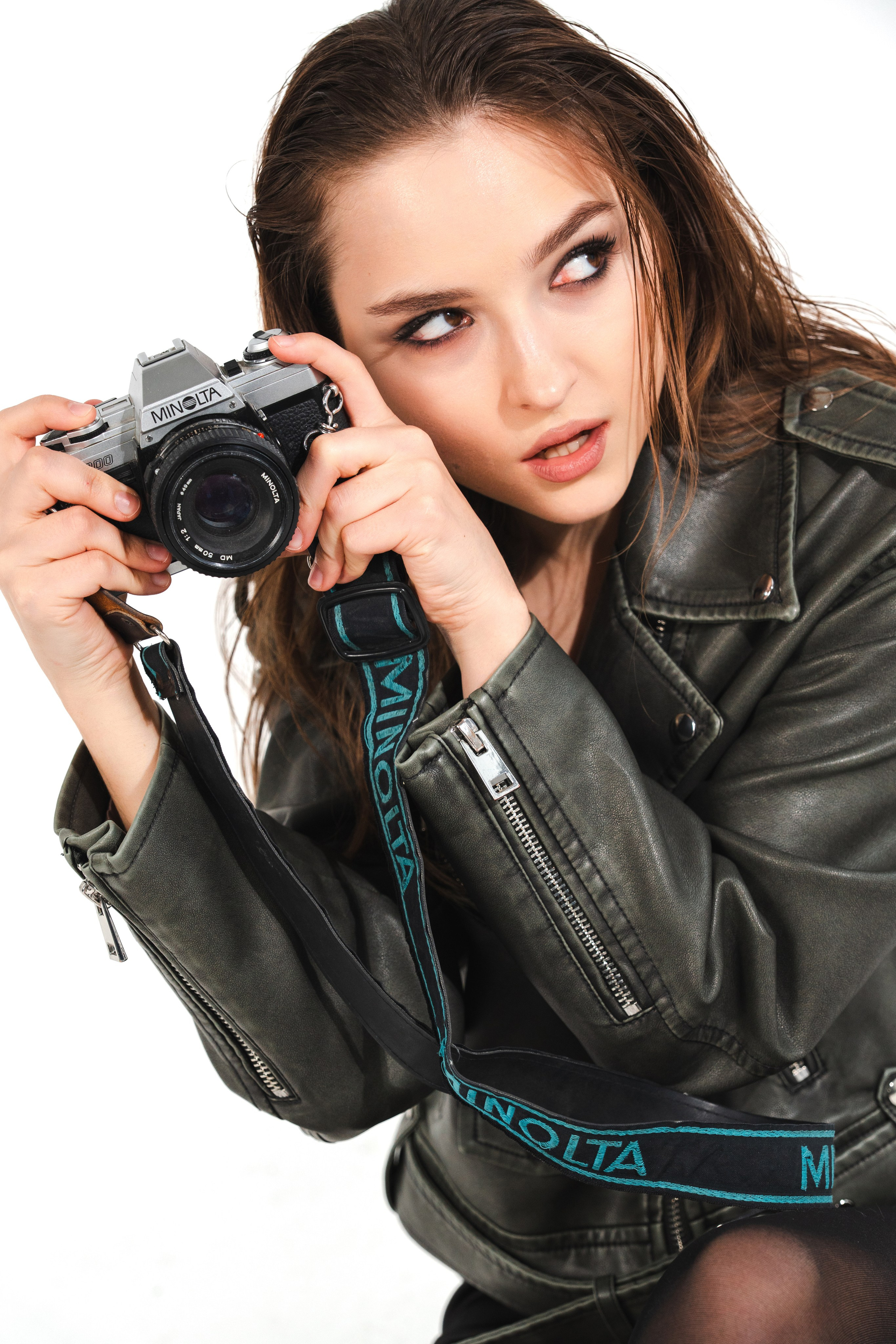 Анфиса в кожаной куртке. Фото и видео съёмка в Москве и МО Александр Чапала и Трояк Алеся