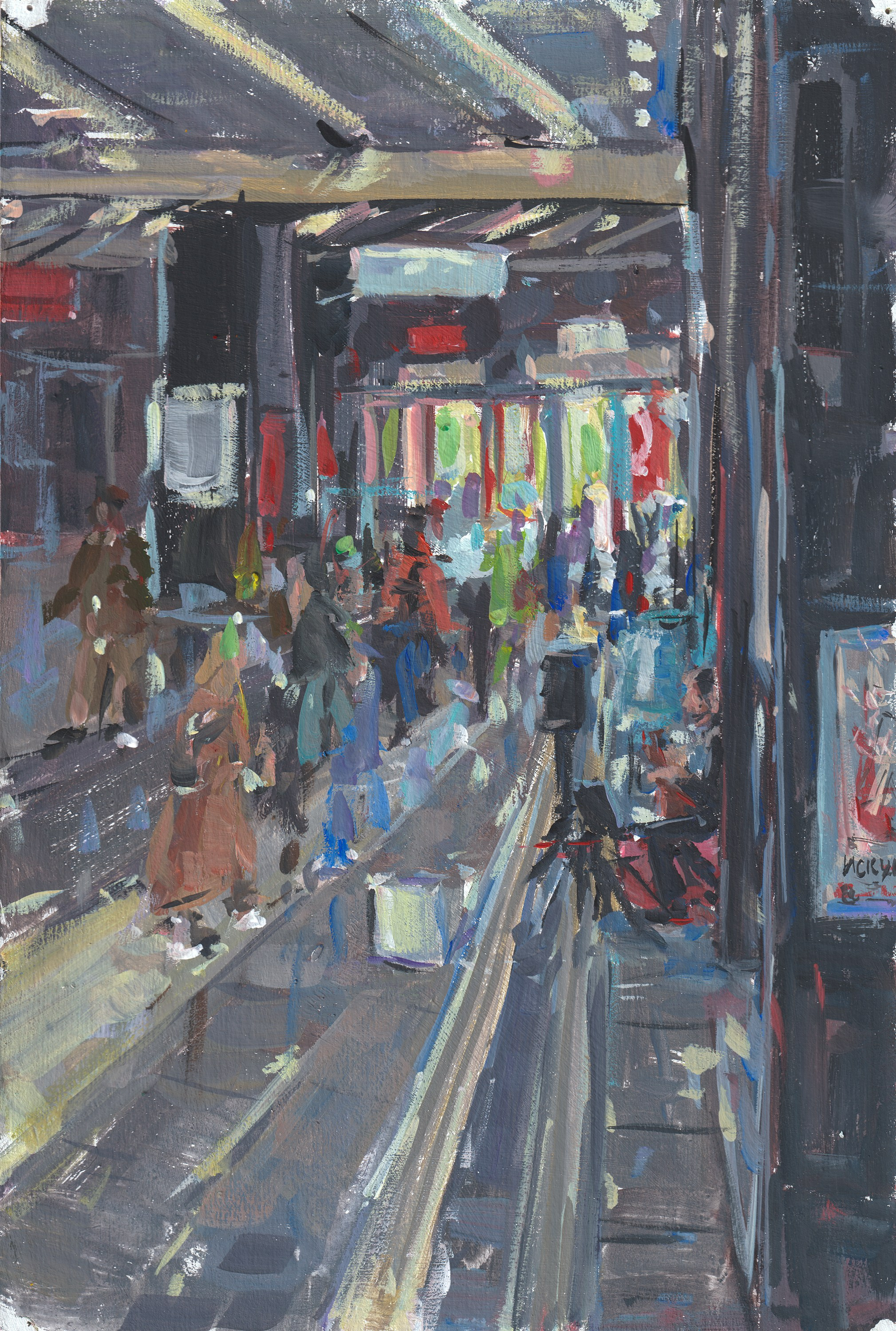 "Мичуринский проспект. Полдень" картон, гуашь 30х20см, 2025 не продается