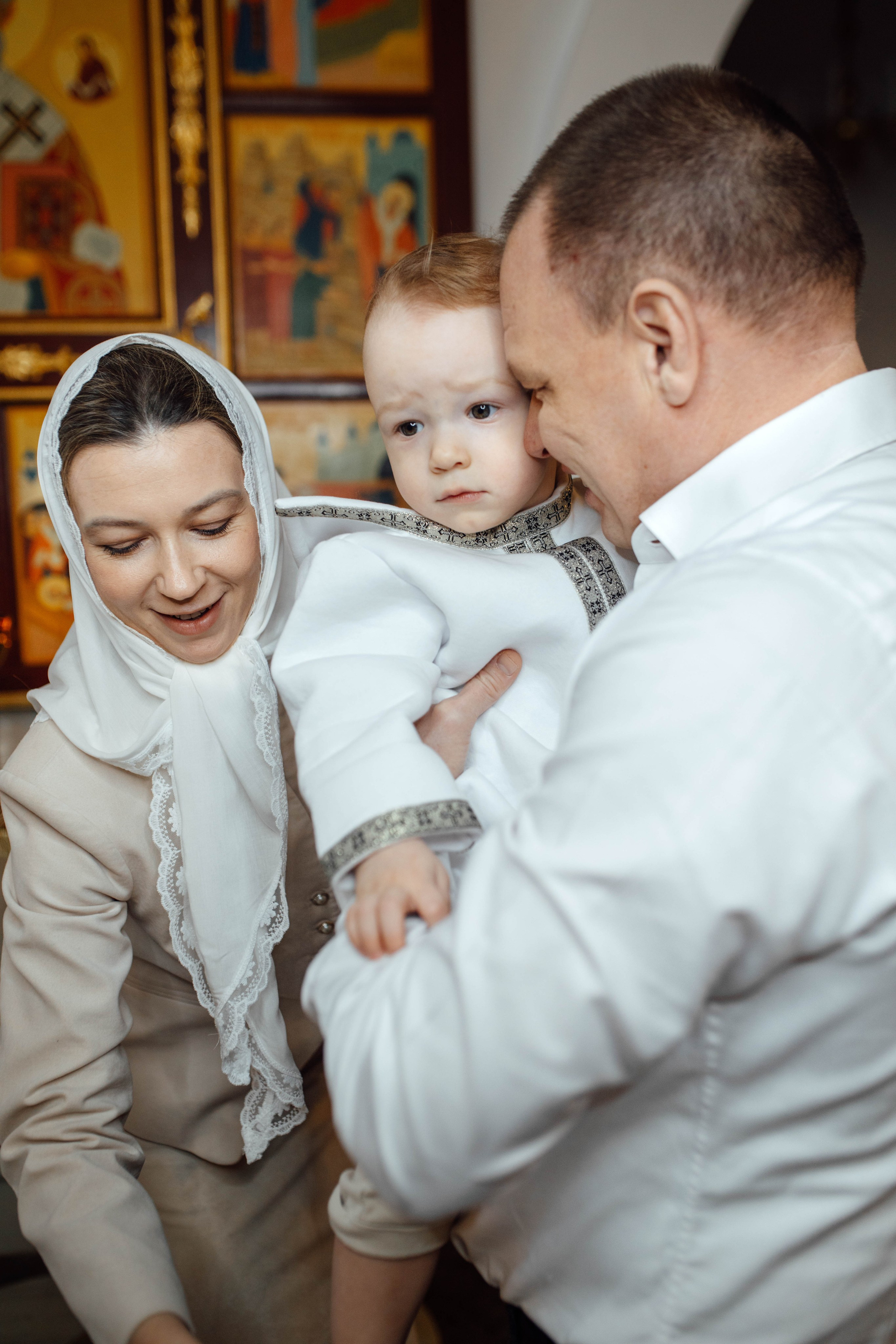 Таинство крещения Льва, храм Вознесения Господня, Ждановичи, февраль 2025