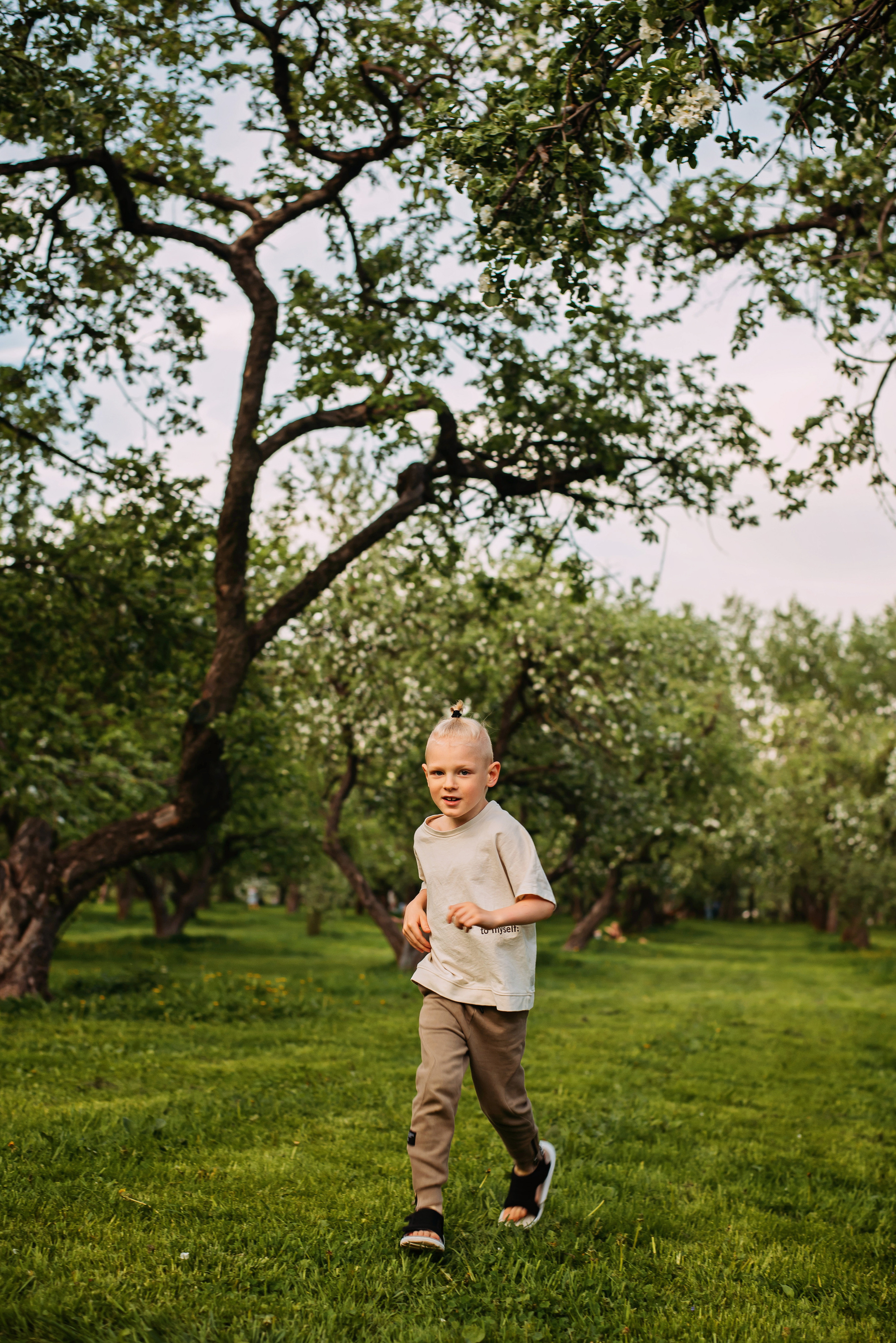 Ирина с семьей в яблонях. Детский и семейный фотограф выпускной альбом Приморско-Ахтарск