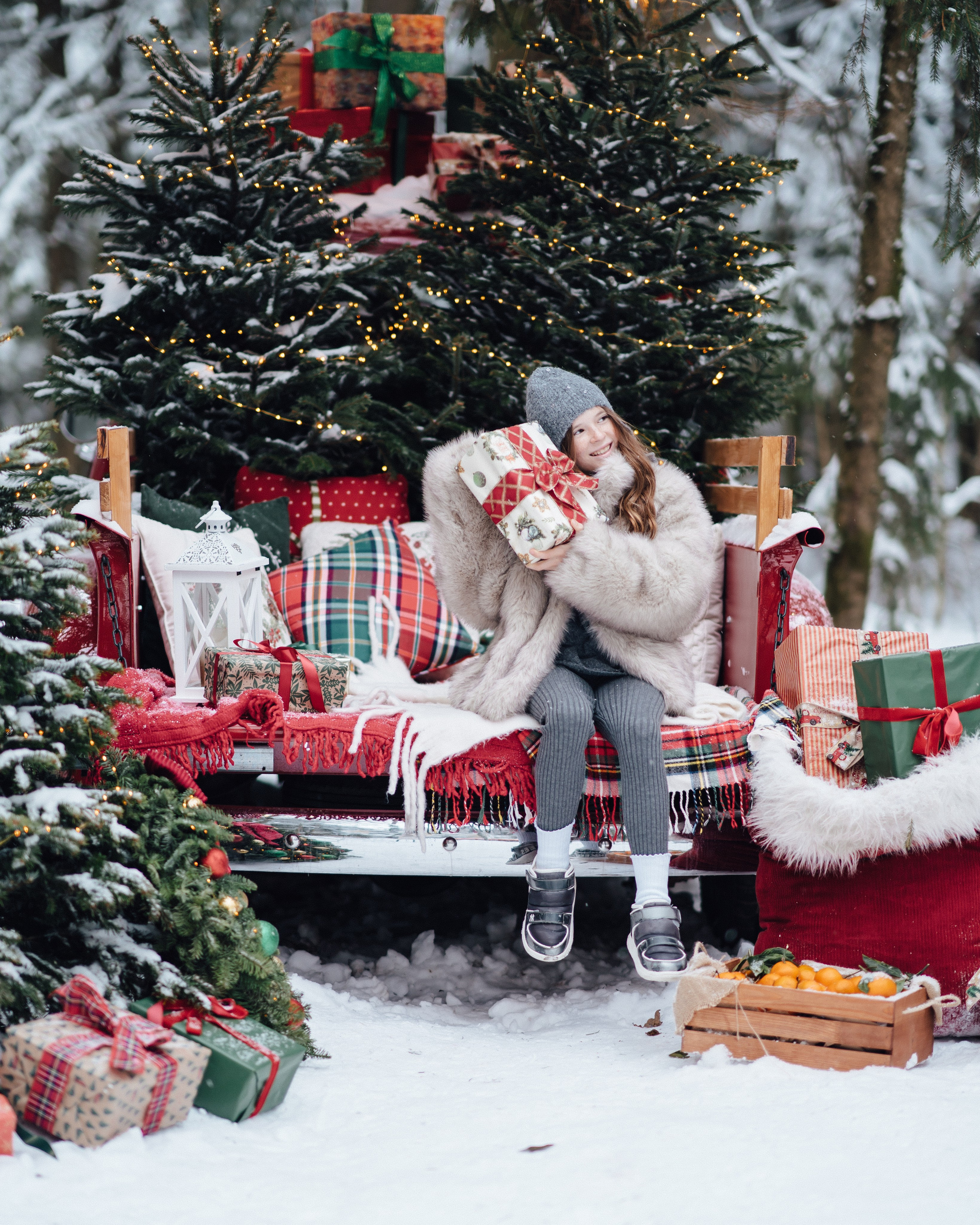New Year. Red Car. Творческий фотограф взрослых и детей в Москве Анна Блифернец