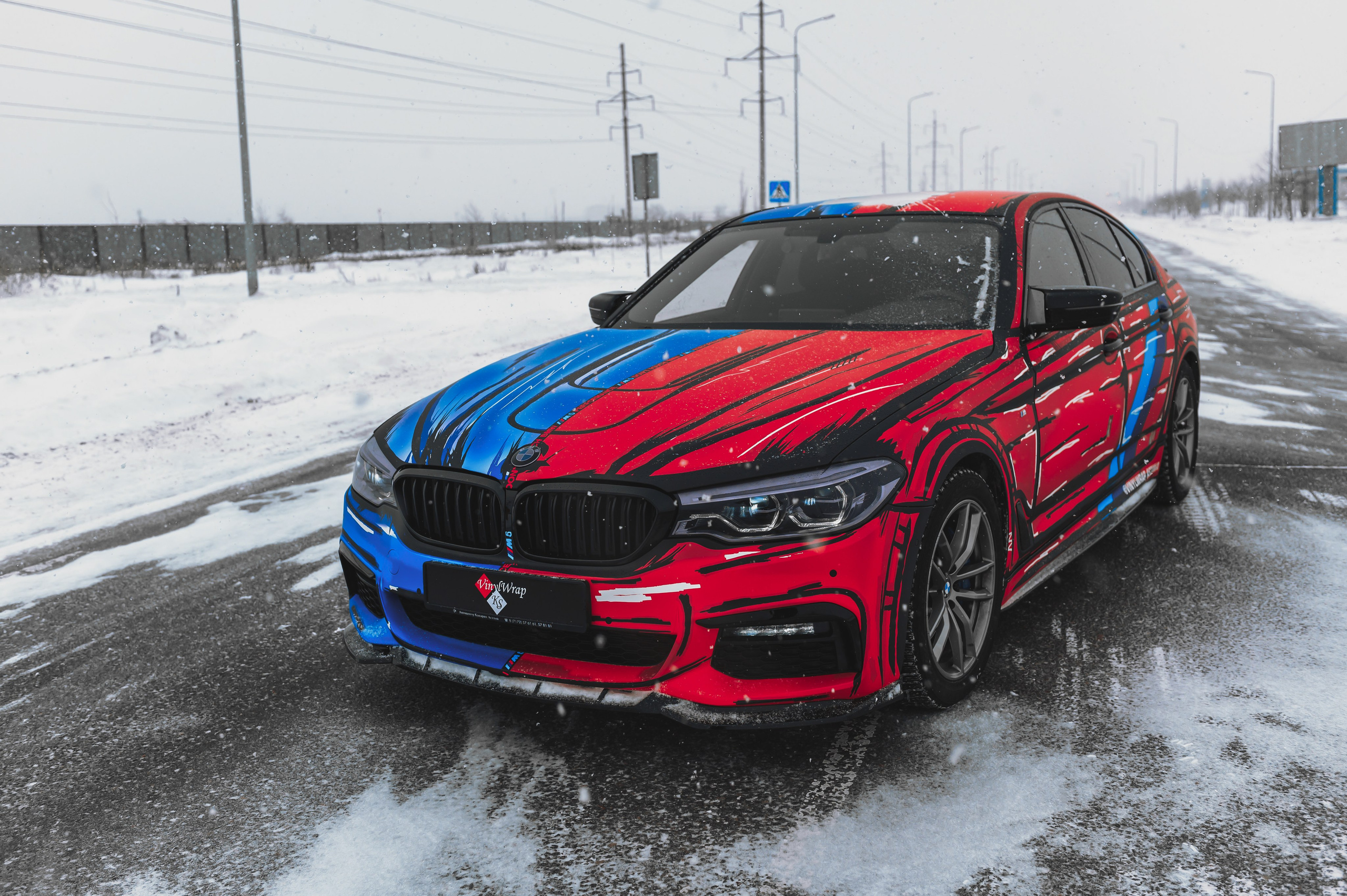 Винилография на BMW 5 G20. Студия дизайна и оклейки авто Barmaley Design