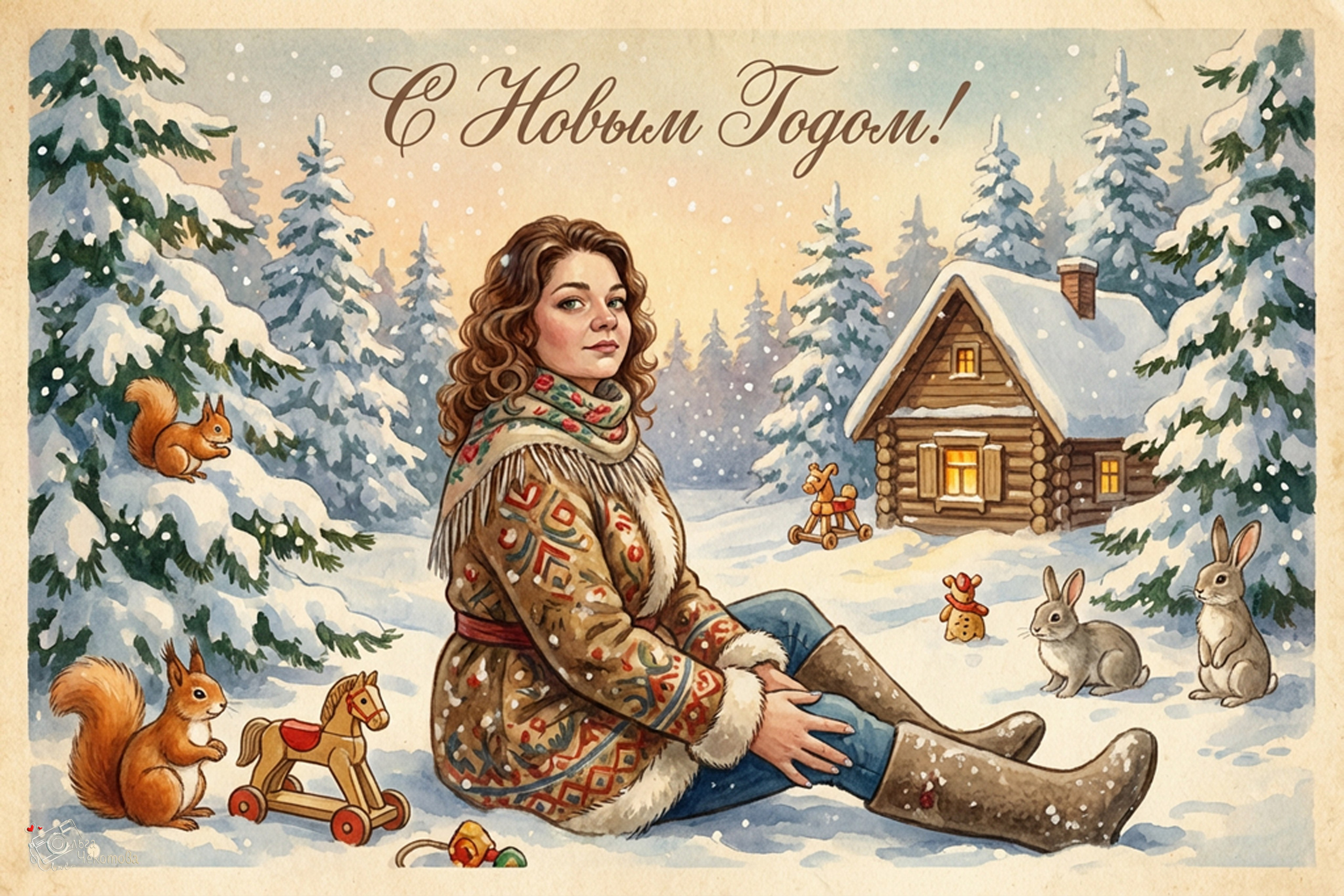 Винтажные новогодние открытки. Ольга Чёкотова (Фотограф Кострома)
