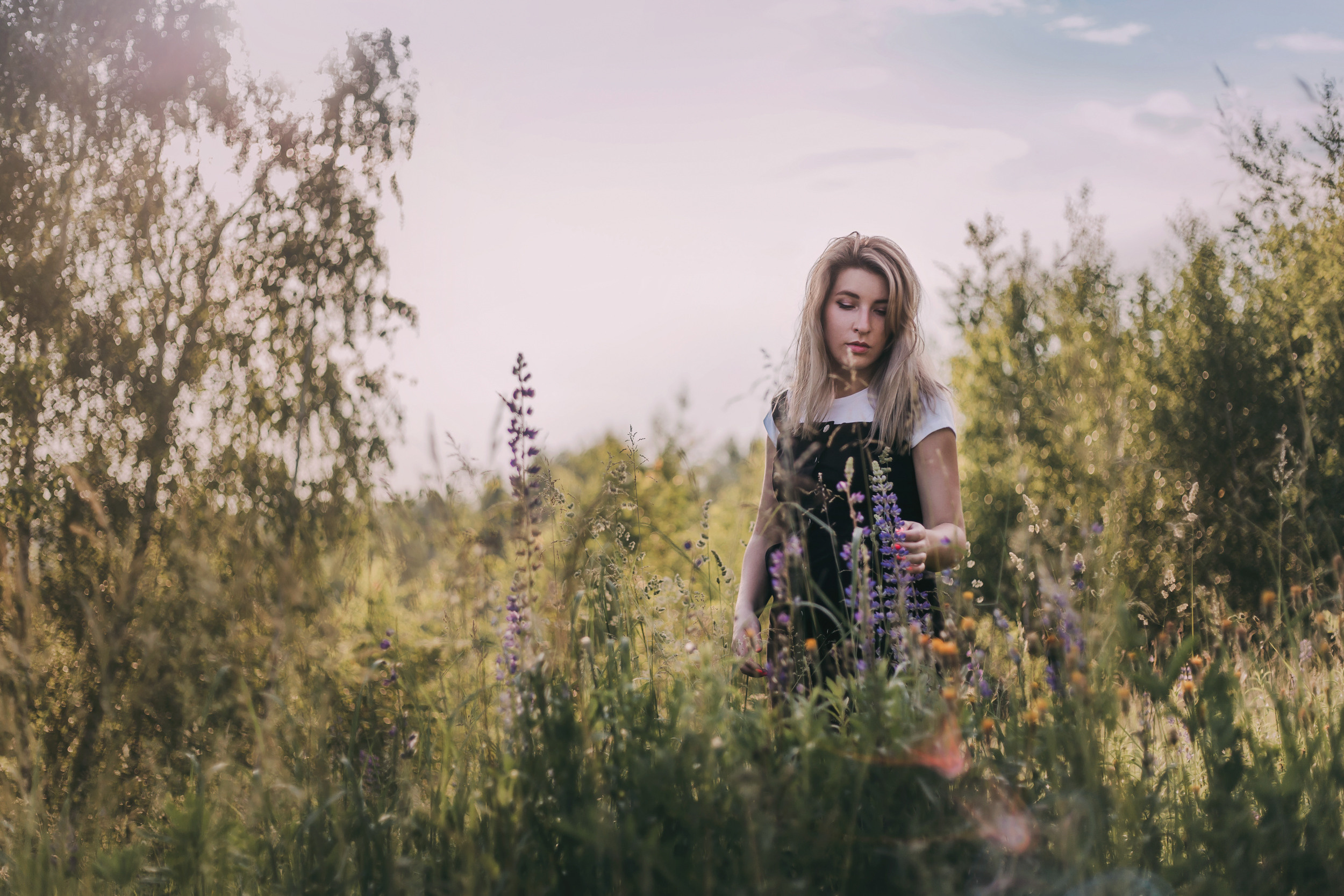 Нина в люпинах. Фотограф-анималист Елена Радченко, Москва