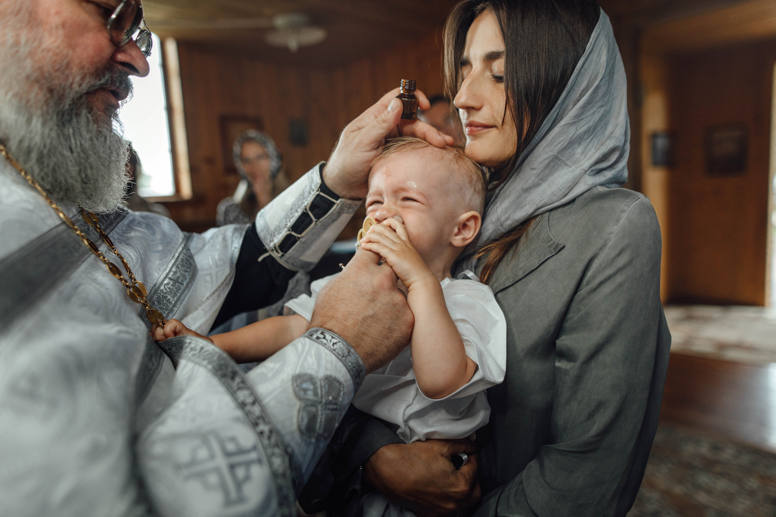 Крещение Тимофея, д. Киевец, храм Святой Троицы, август 2025