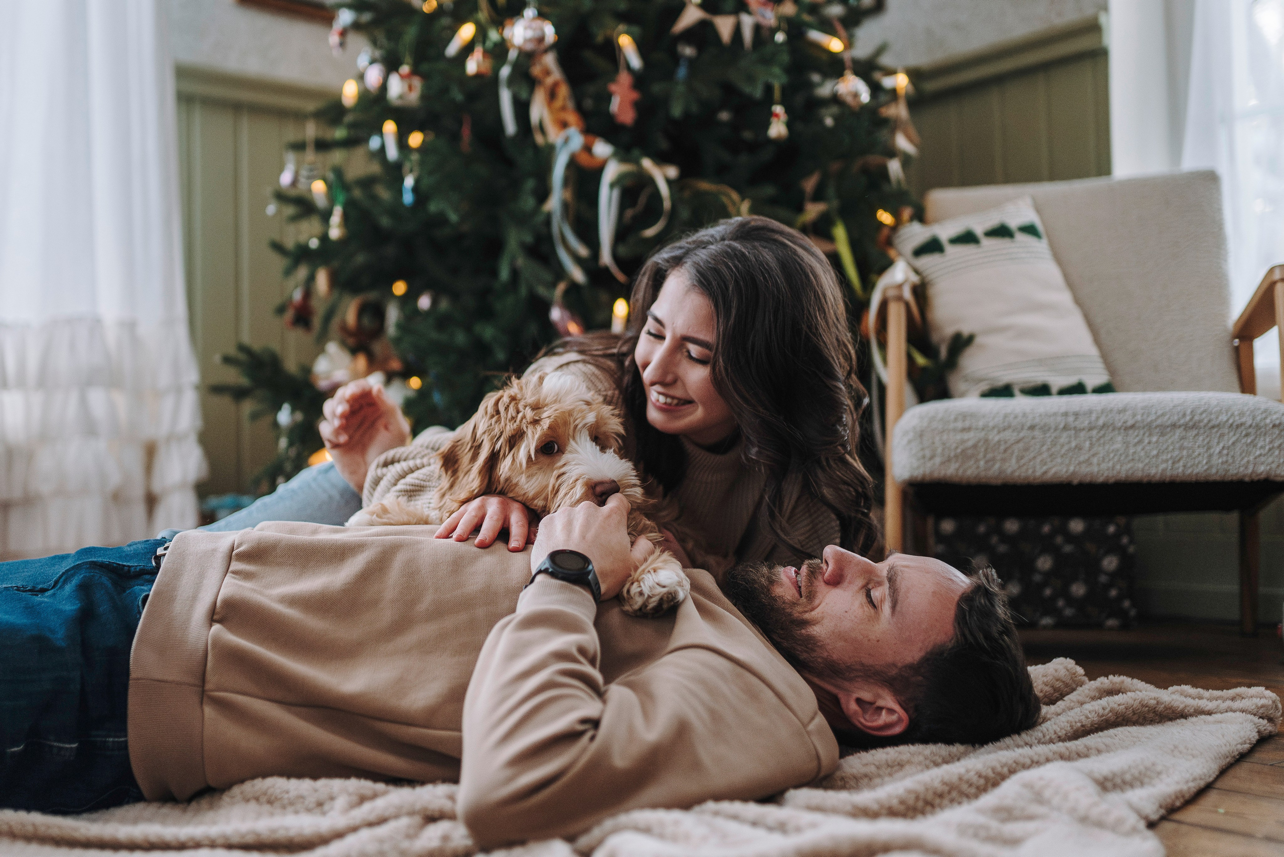 Мёрфи, Таня и Антон. Фотограф анималист в Спб недорого Олеся Майорова