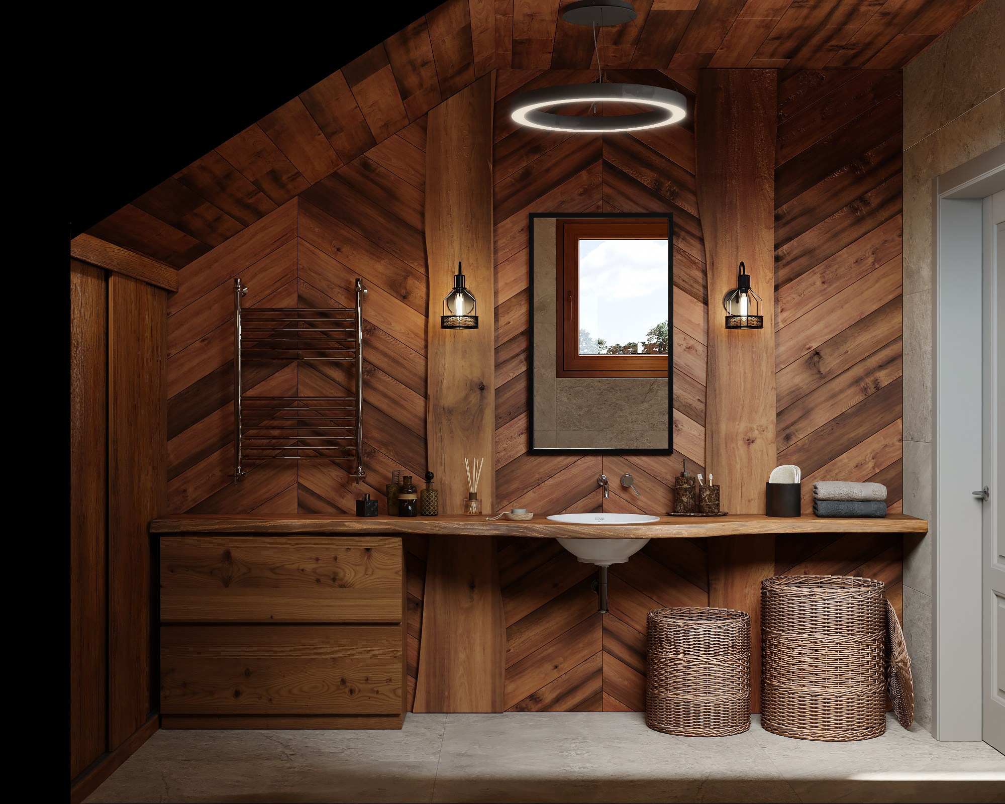 Визуализация санузлов в стиле «Рустик». Заказать 3d визуализацию интерьеров — Дарья Веденёва