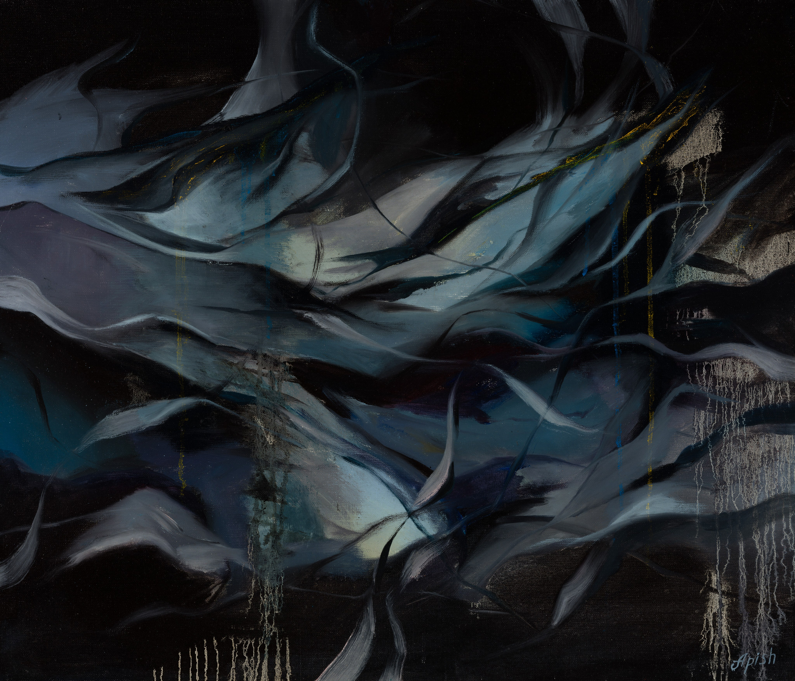 «Просочившись» - художник Алексей Апиш (холст, масло, 60x70 см, 2024)