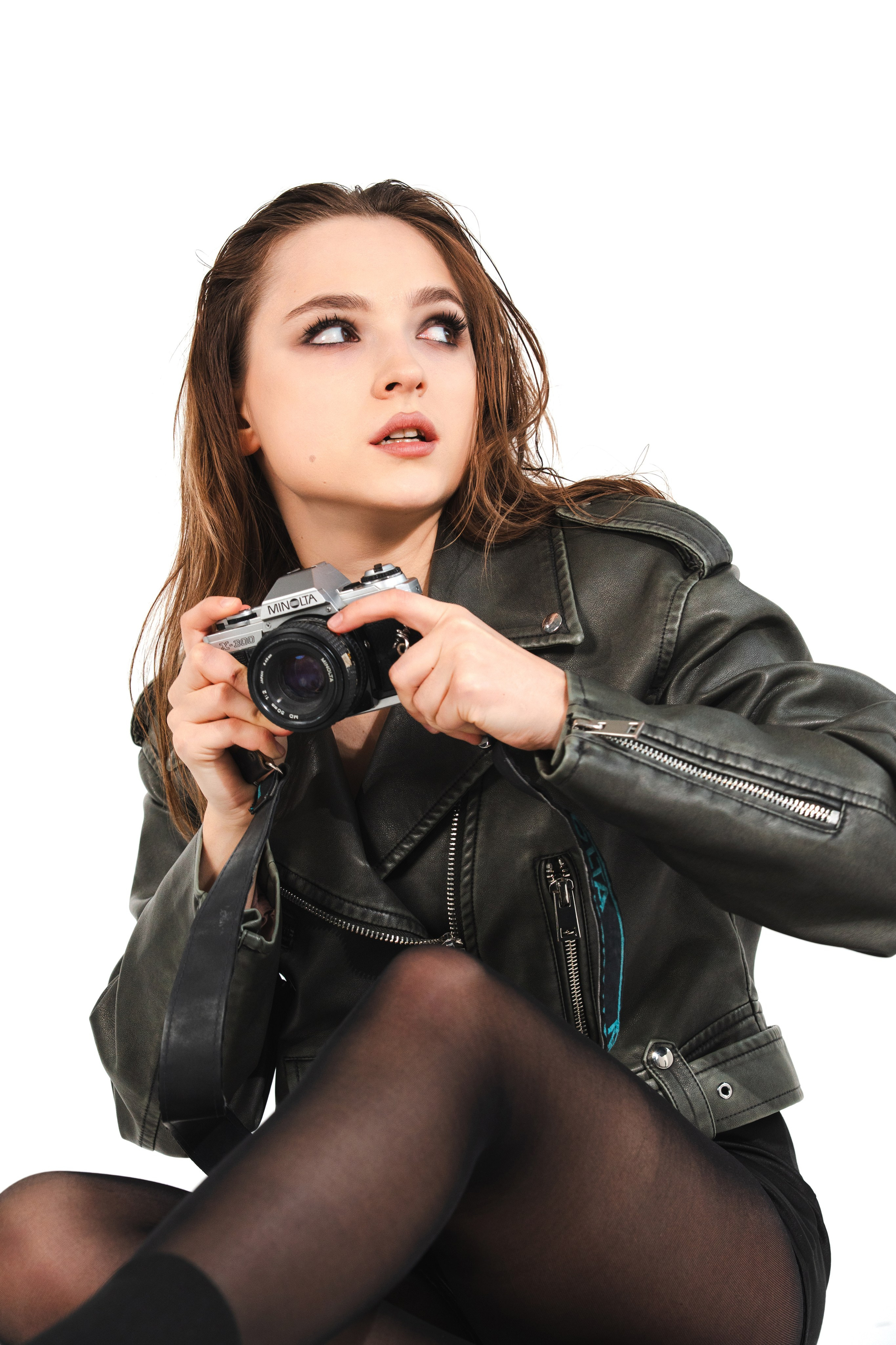 Анфиса в кожаной куртке. Фото и видео съёмка в Москве и МО Александр Чапала и Трояк Алеся