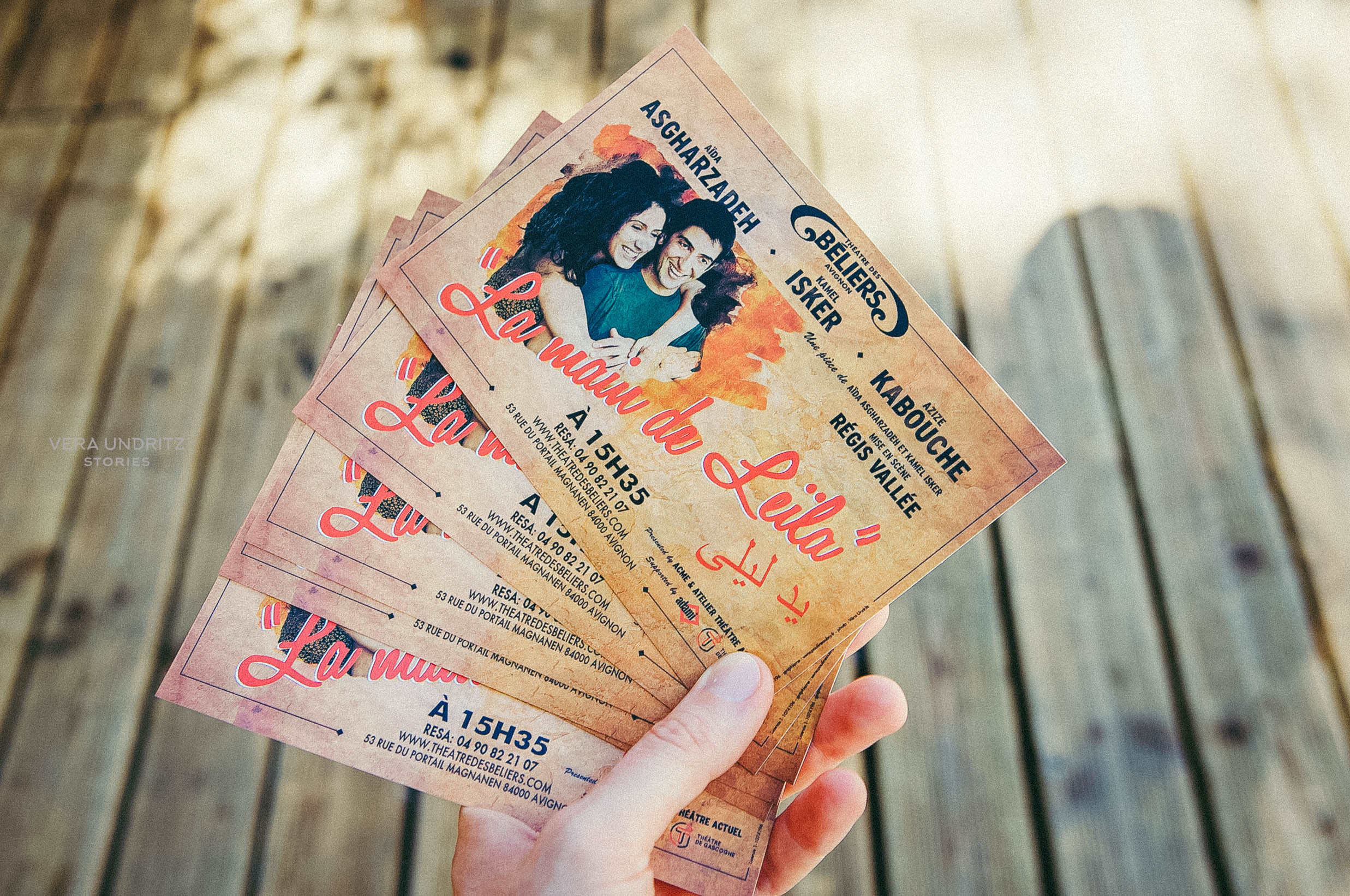 Фото и афиша спектакля «La main de Leila», фестивали в Анси и в Авиньоне. Вера Ундриц/Vera Undritz, celebrity фотограф, Москва