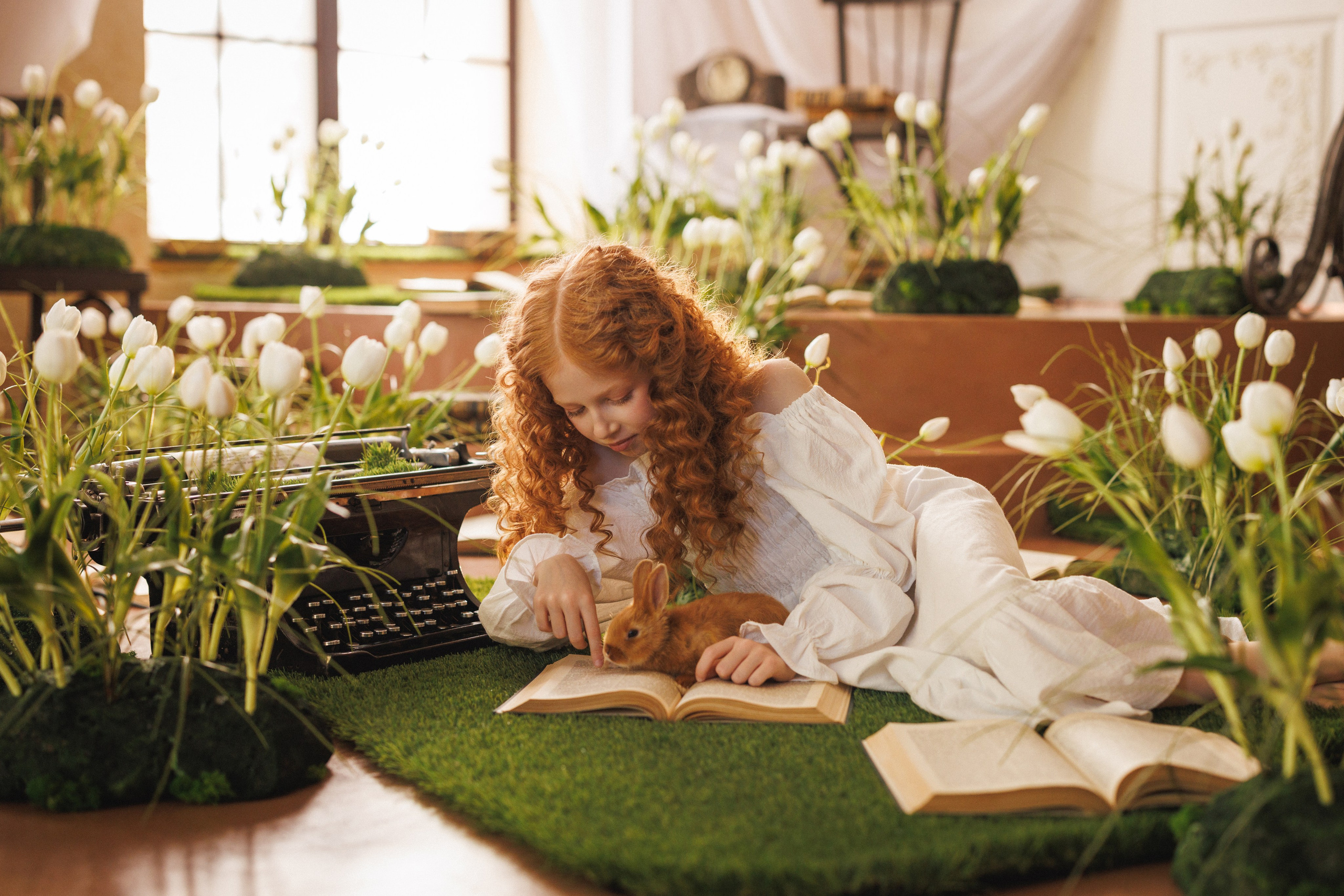 Сказочная фотосессия с белыми Тюльпанами, фотостудия «Эль», город Краснодар. Семейный и детский фотограф в Краснодаре Анна Трашкова