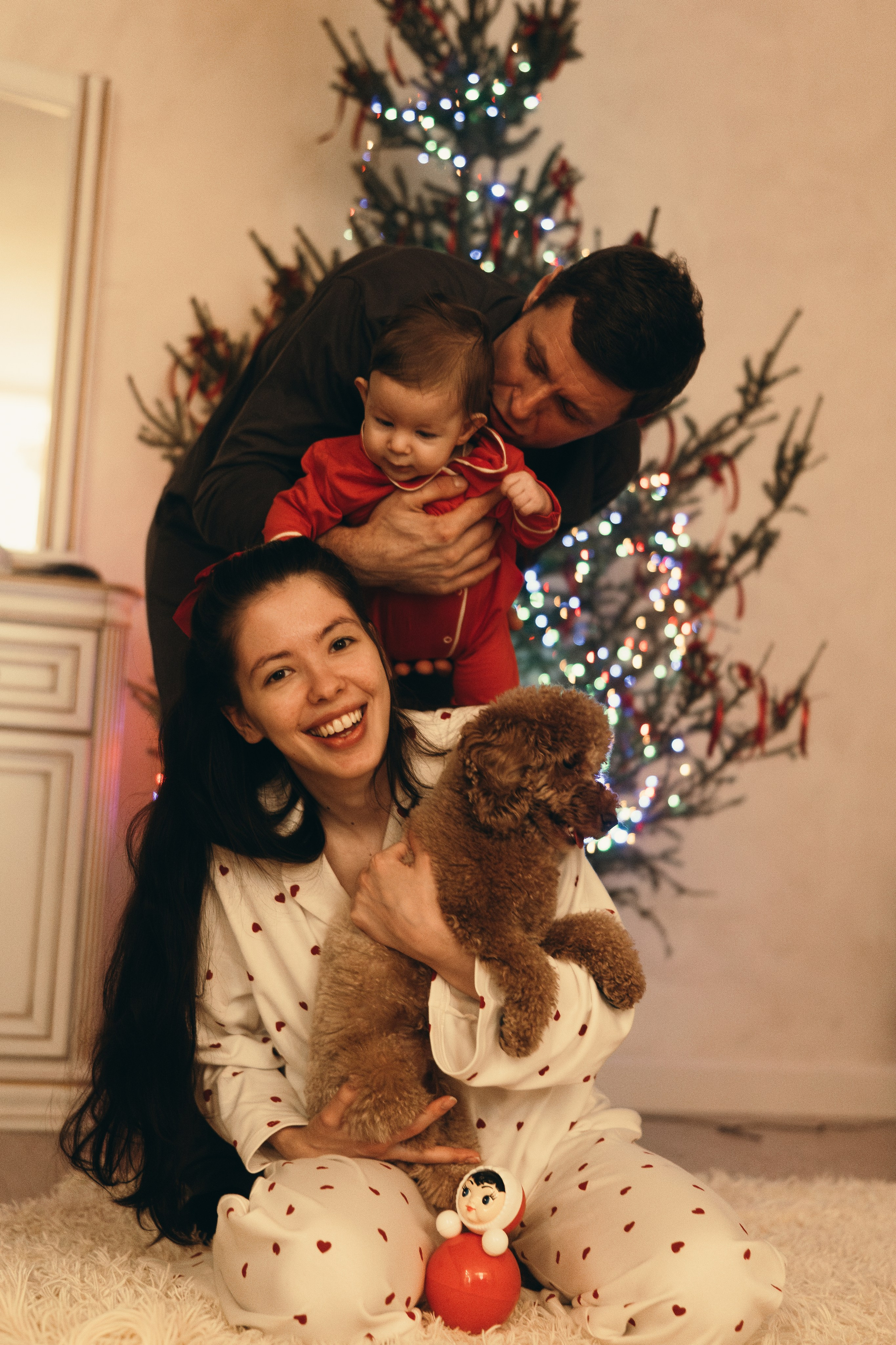 Домашняя Новогодняя история. Семейный, ньюборн фотограф, фотограф на роды в Москве, Виктория Тюльдюкова