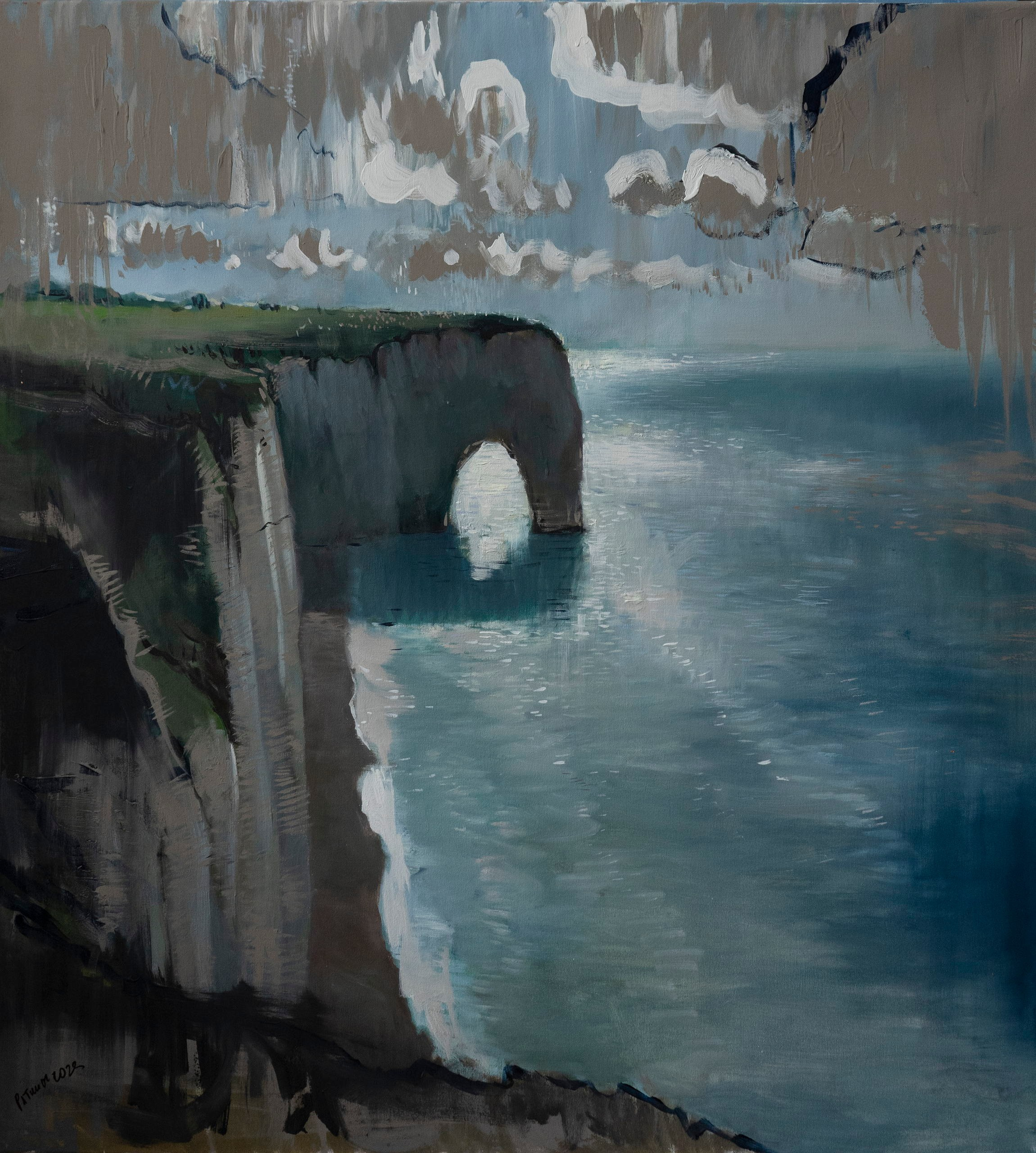 картина Этрета Облака -110Х100 см, холс, масло.