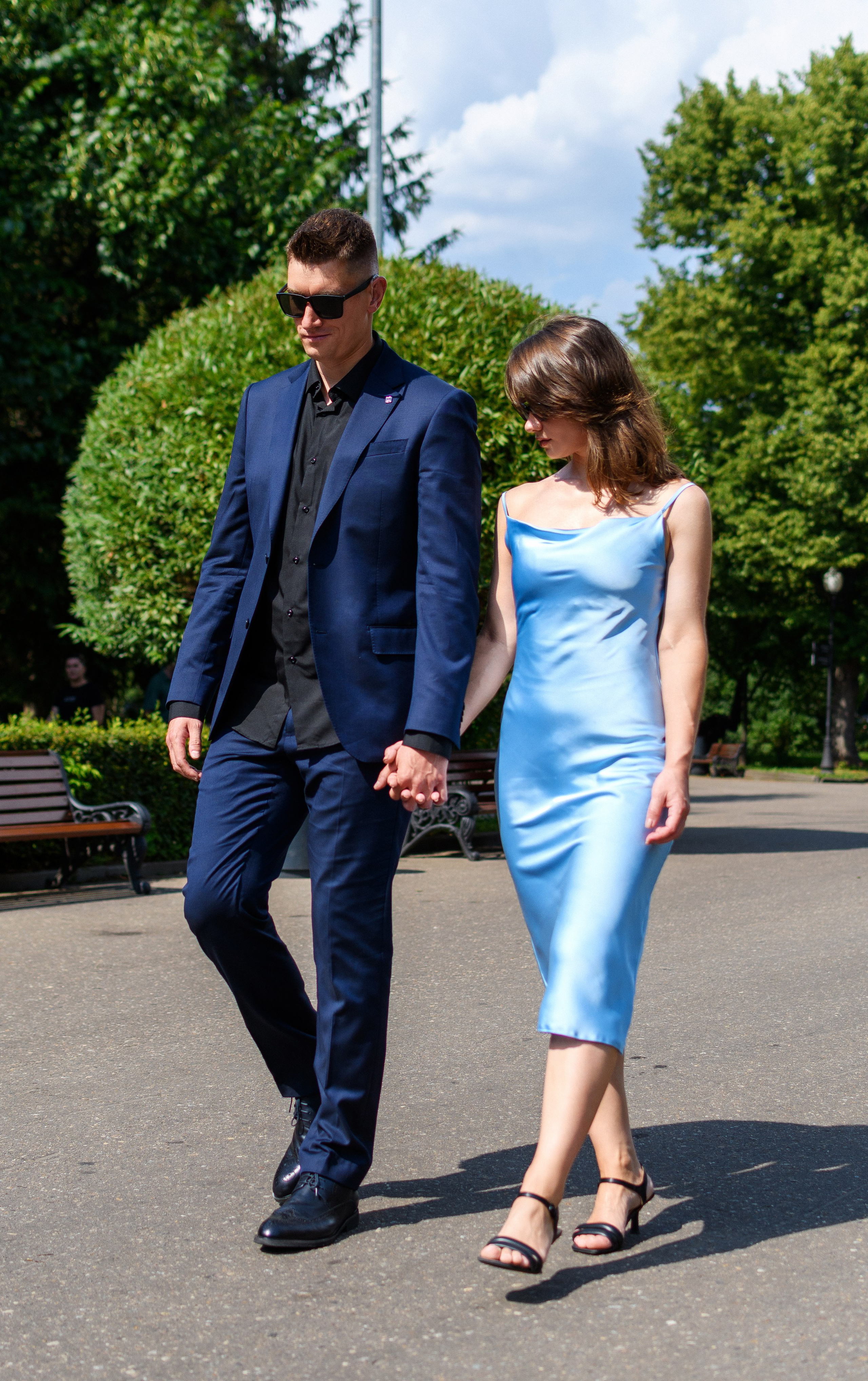 Парная фотоссесия девушки и парня в Москве в Парке Горького