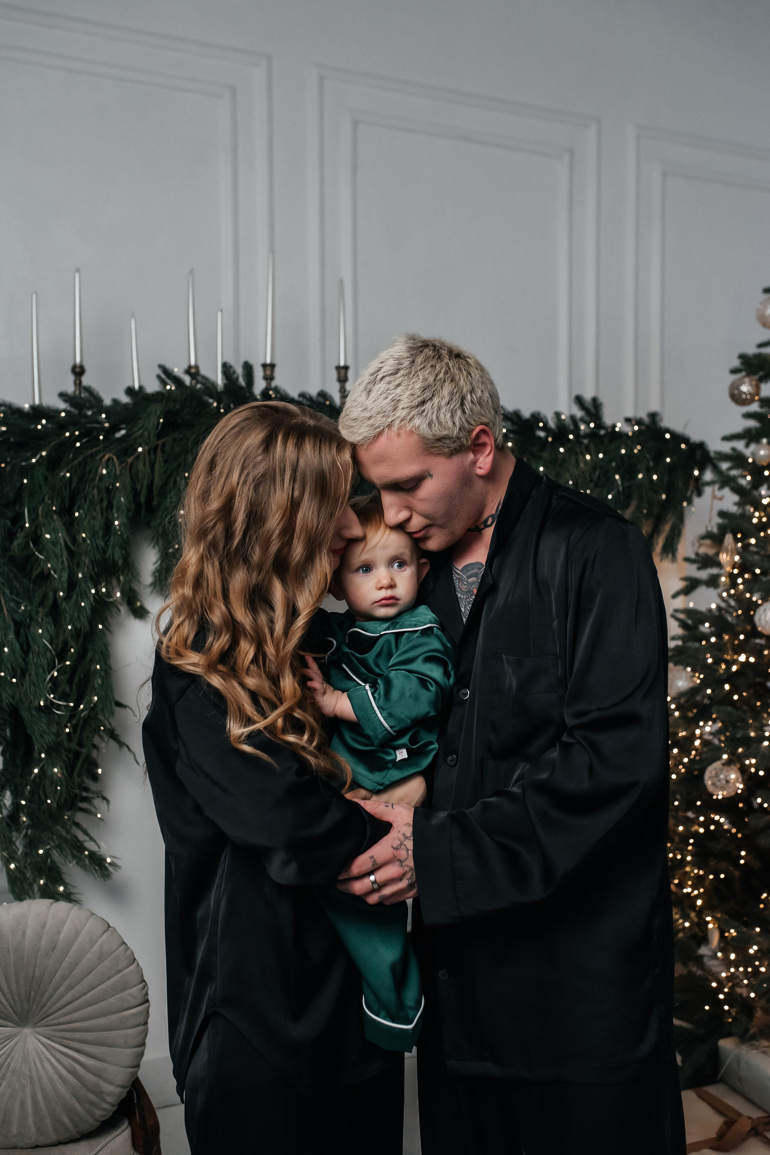 Мама, папа, дочь (атласные пижамы). Фотограф в Дзержинске Наташа Баева