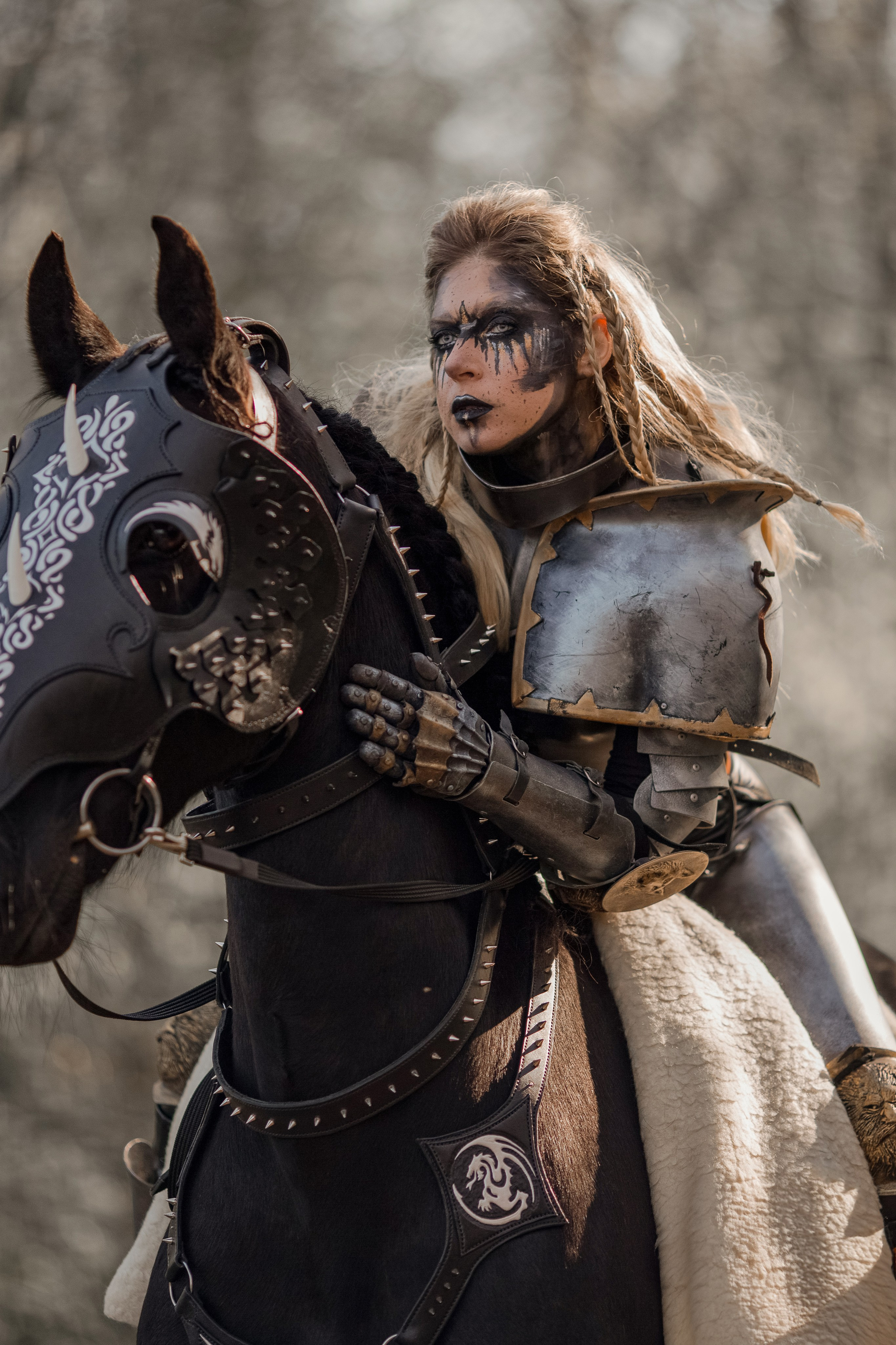 Фотосессия в рыцарских доспехах с лошадью