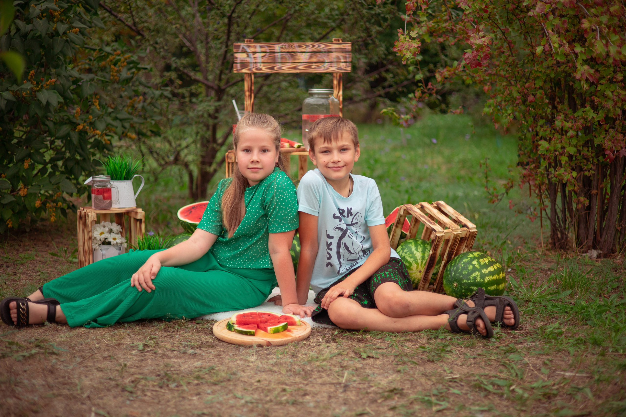Семья арбузы. Семейный и детский фотограф в Михайловке Татьяна Лестьева