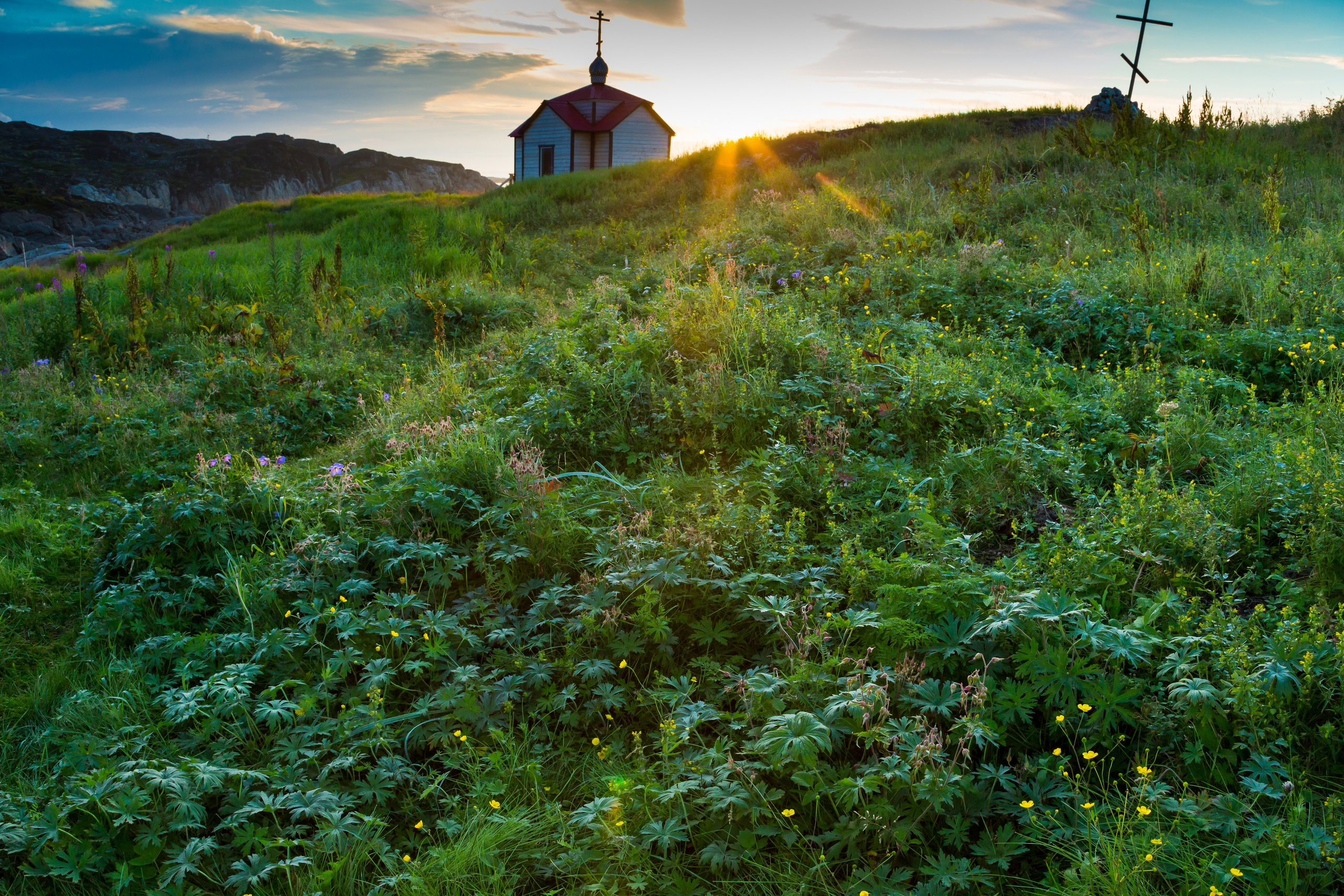 Солнечные ночи Крайнего Севера. Пейзажи Крайнего Севера. Баренцево море, Рыбачий, Средний, Немецкий