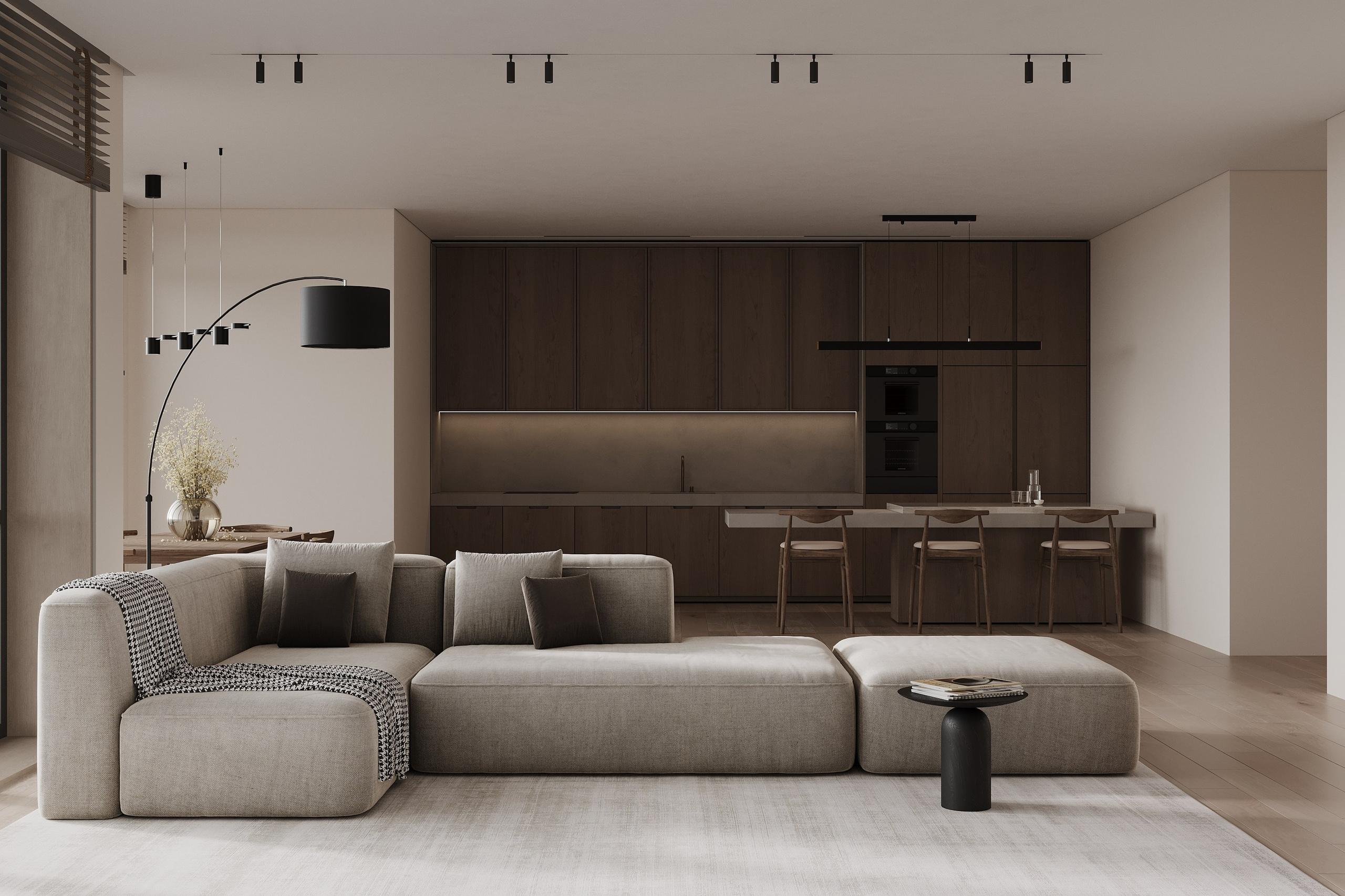 КУХНЯ-ГОСТИНАЯ. 3d визуализатор