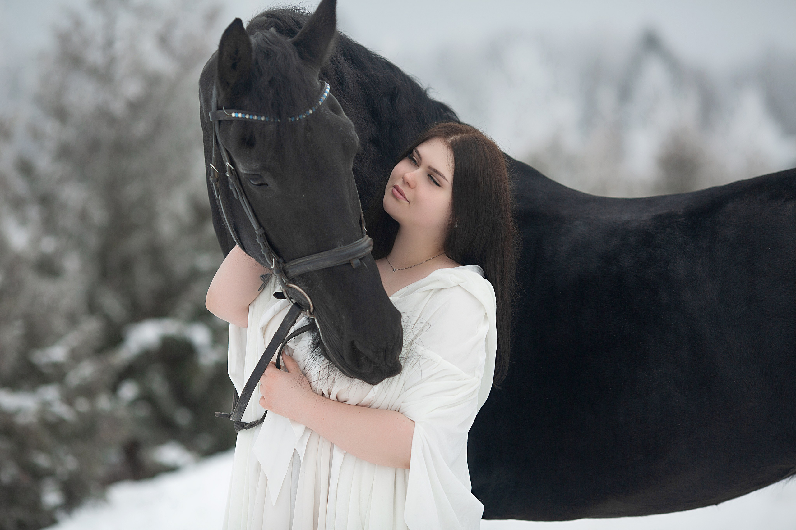Мария и Ферзь. Фотосессия с лошадьми в Нижнем Новгороде