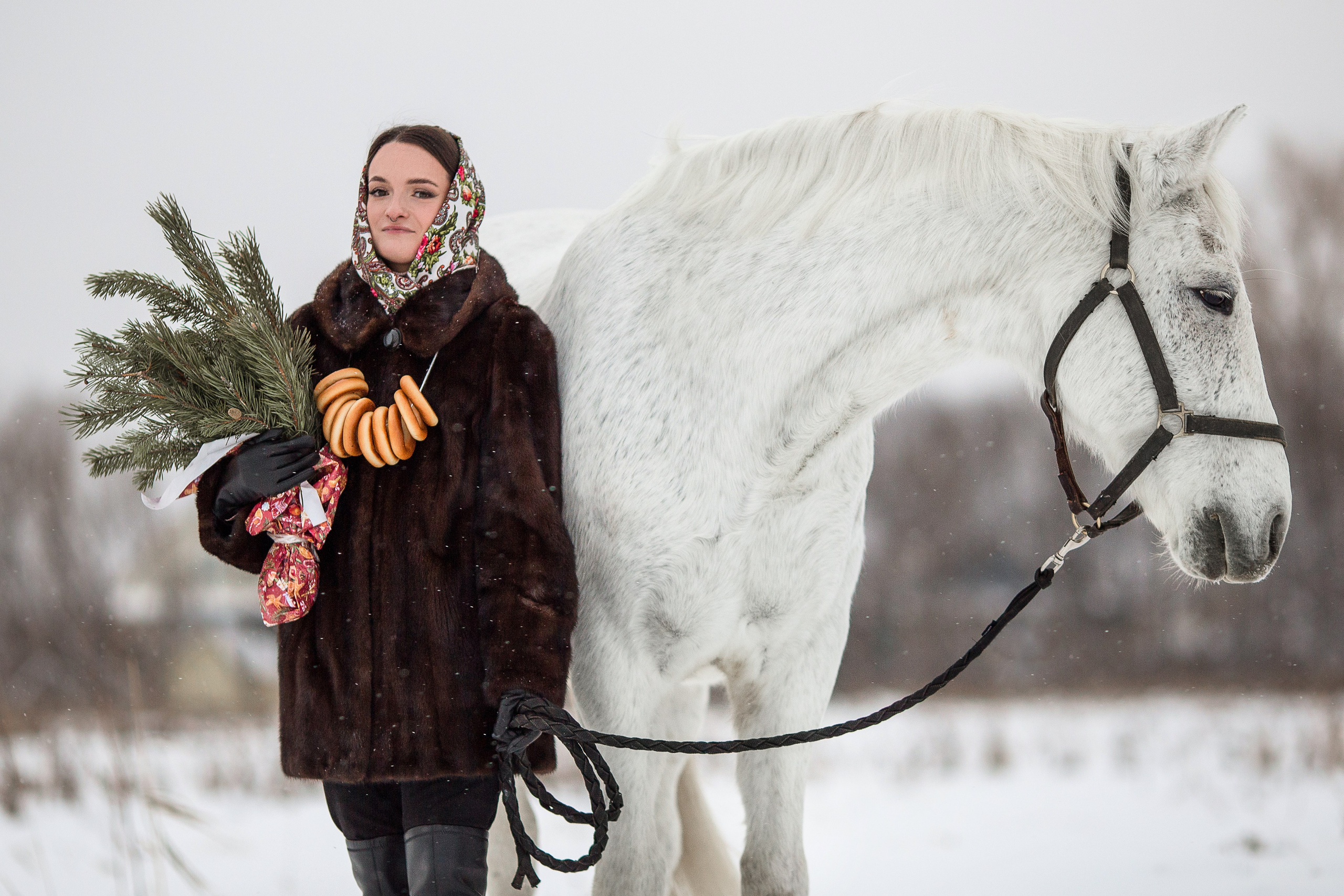 Фотосессия в дубленке зимой