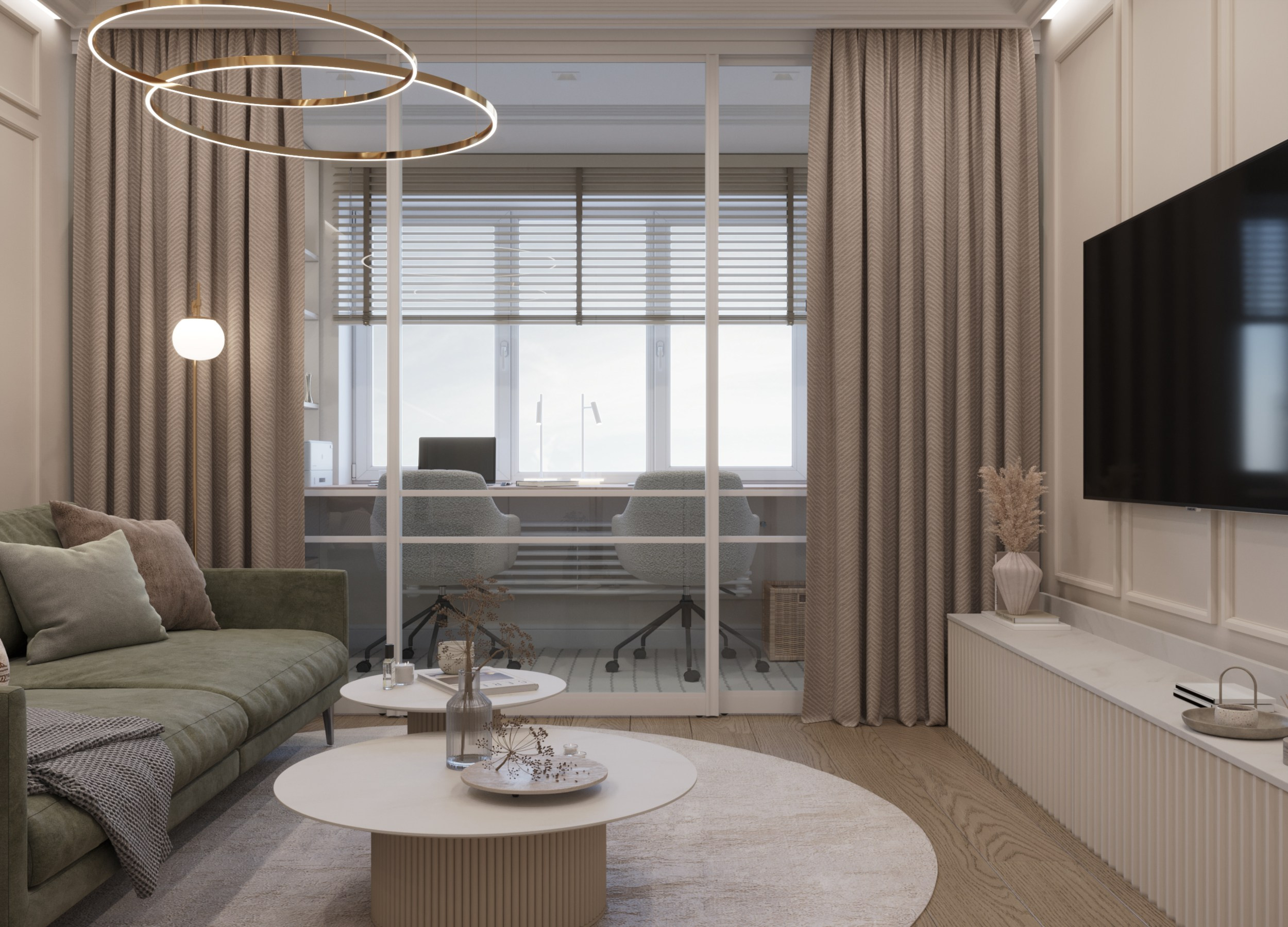 Элегантная трехкомнатная квартира. Проектное бюро ELYSIUM | Гармония, воплощённая в материи