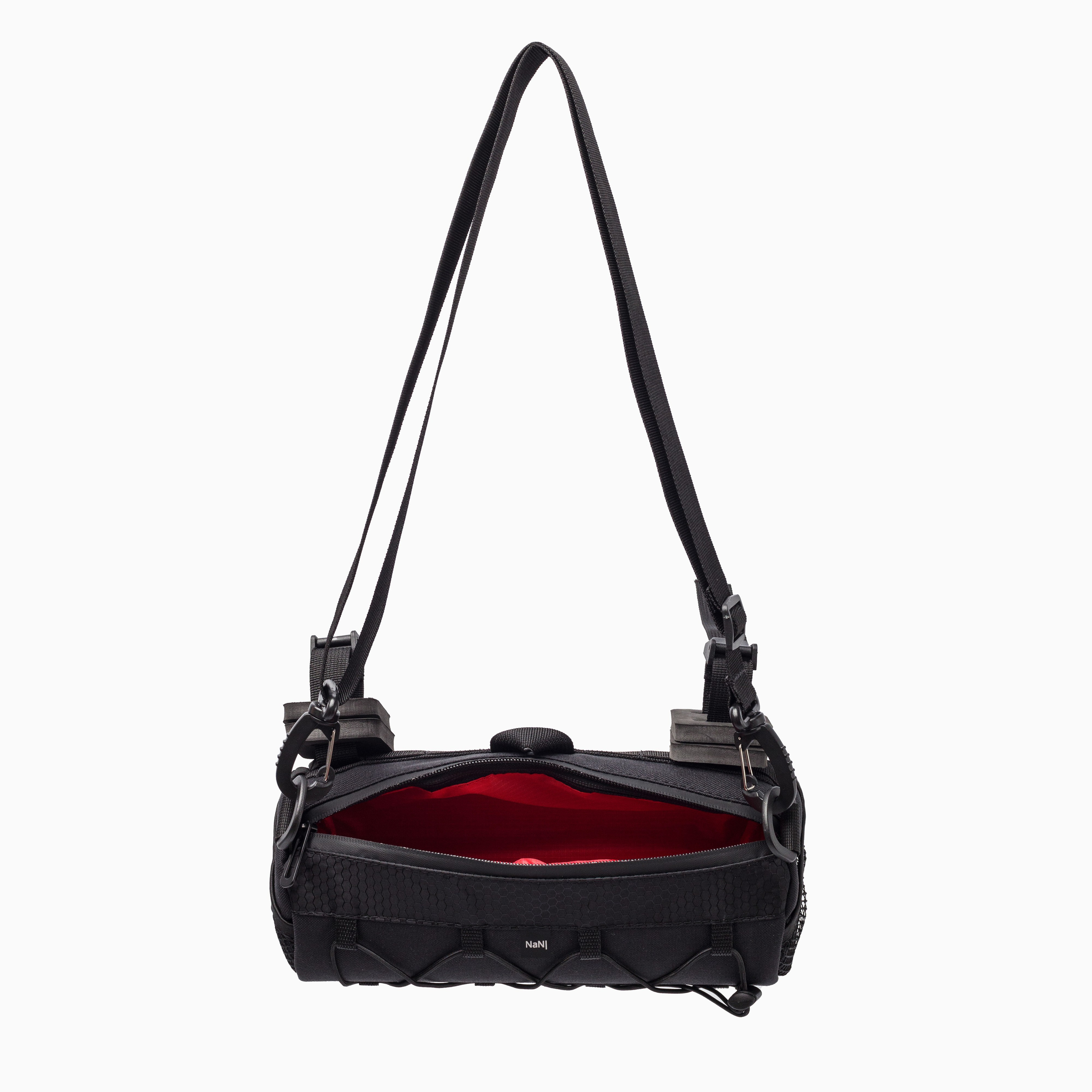 Велосумка с плечевым ремнём и красной подкладочной тканью